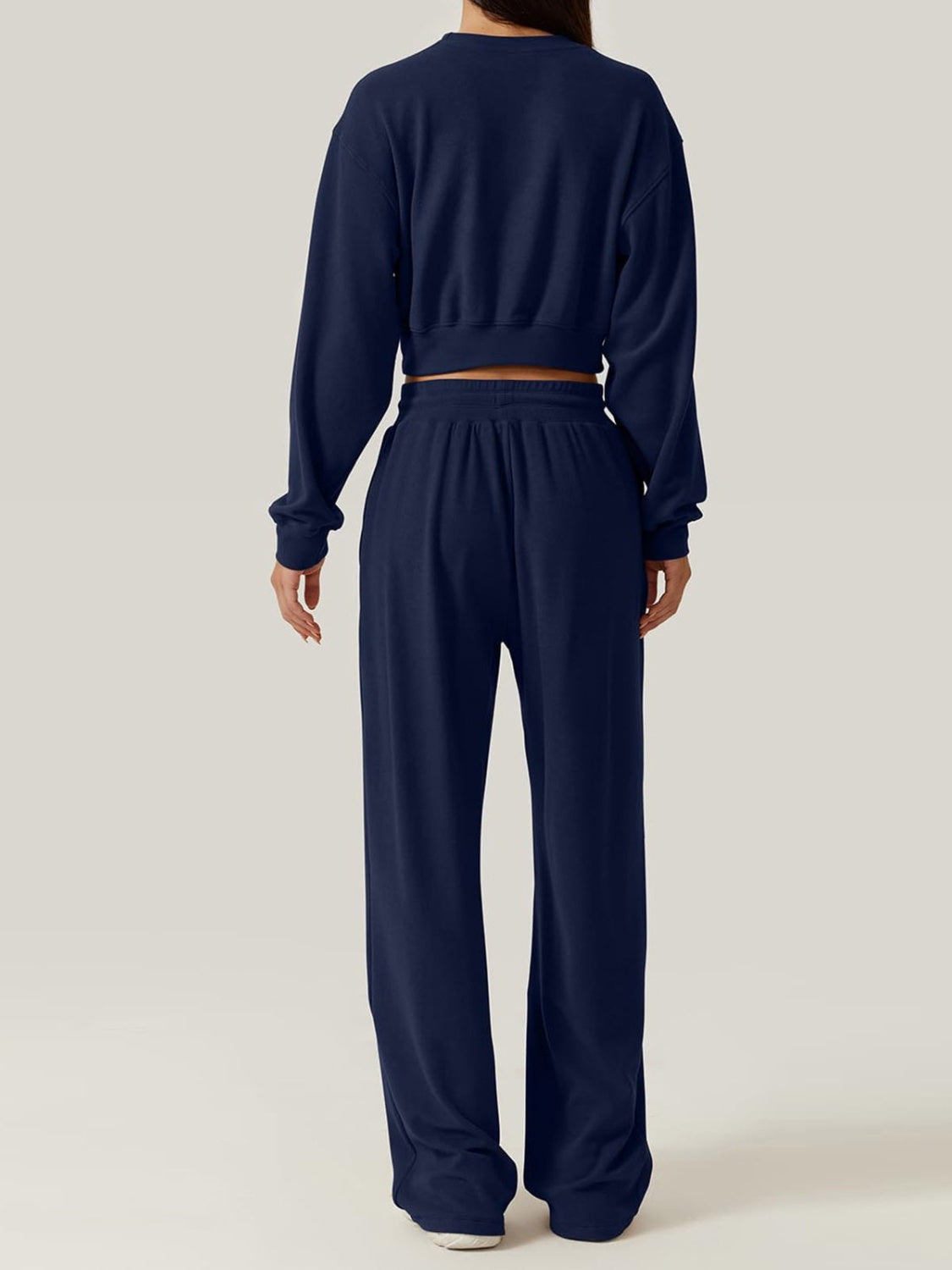 Crisscross Round Neck Top and Drawstring Pants Set - Tantalize Boutique