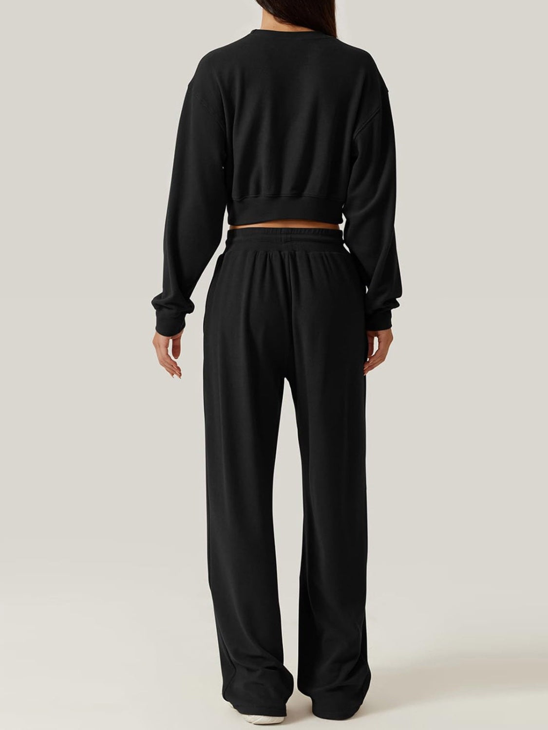 Crisscross Round Neck Top and Drawstring Pants Set - Tantalize Boutique
