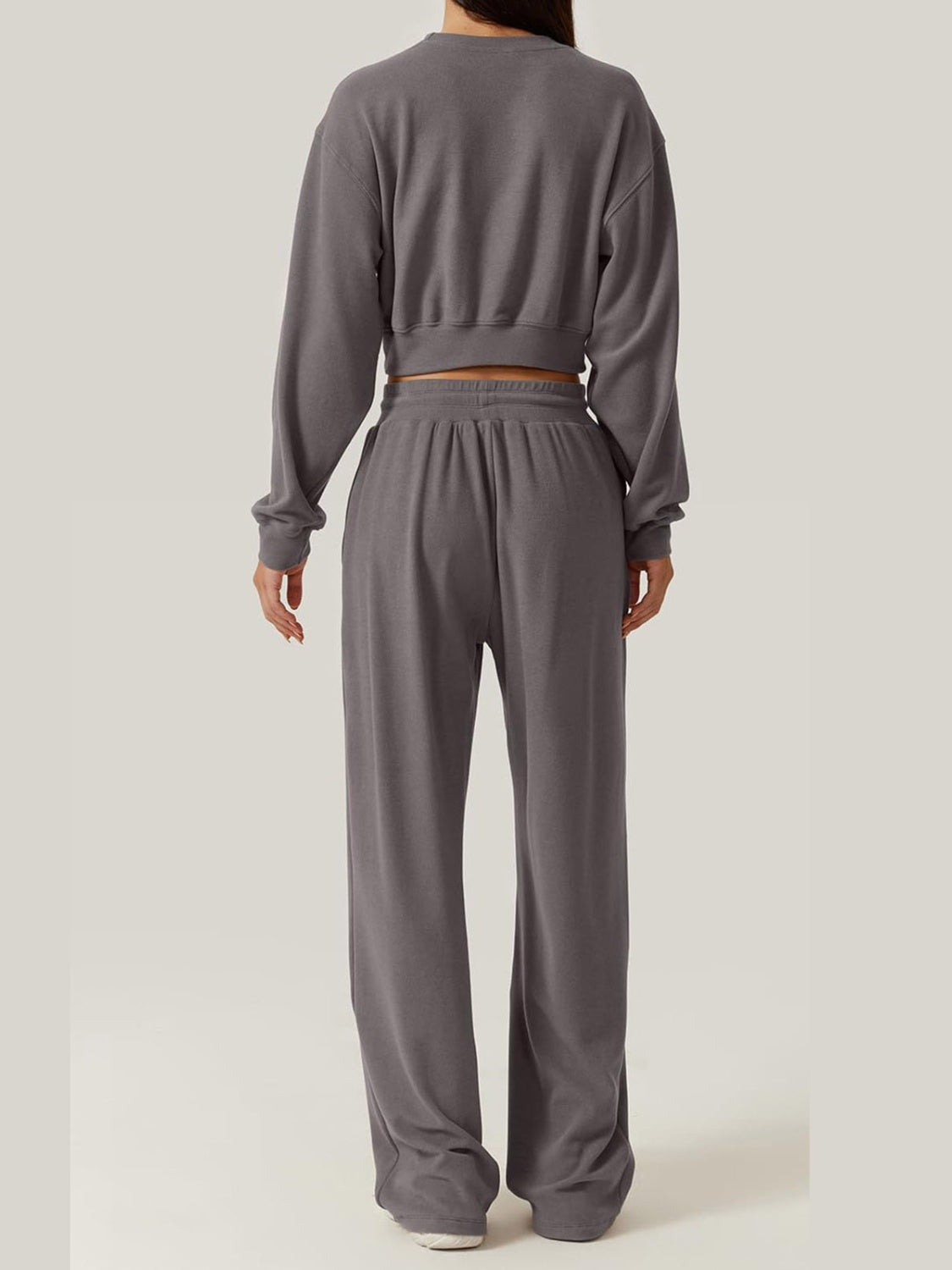 Crisscross Round Neck Top and Drawstring Pants Set - Tantalize Boutique