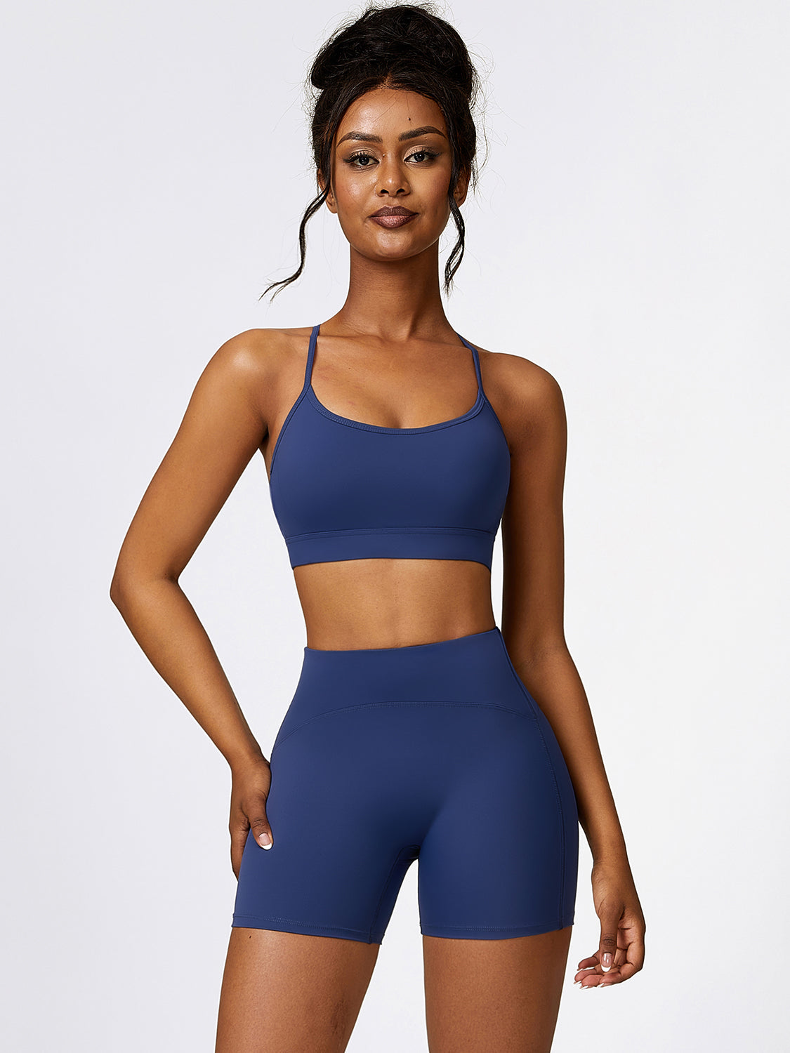 Sport Bra and Wide Waistband Shorts Set - Tantalize Boutique