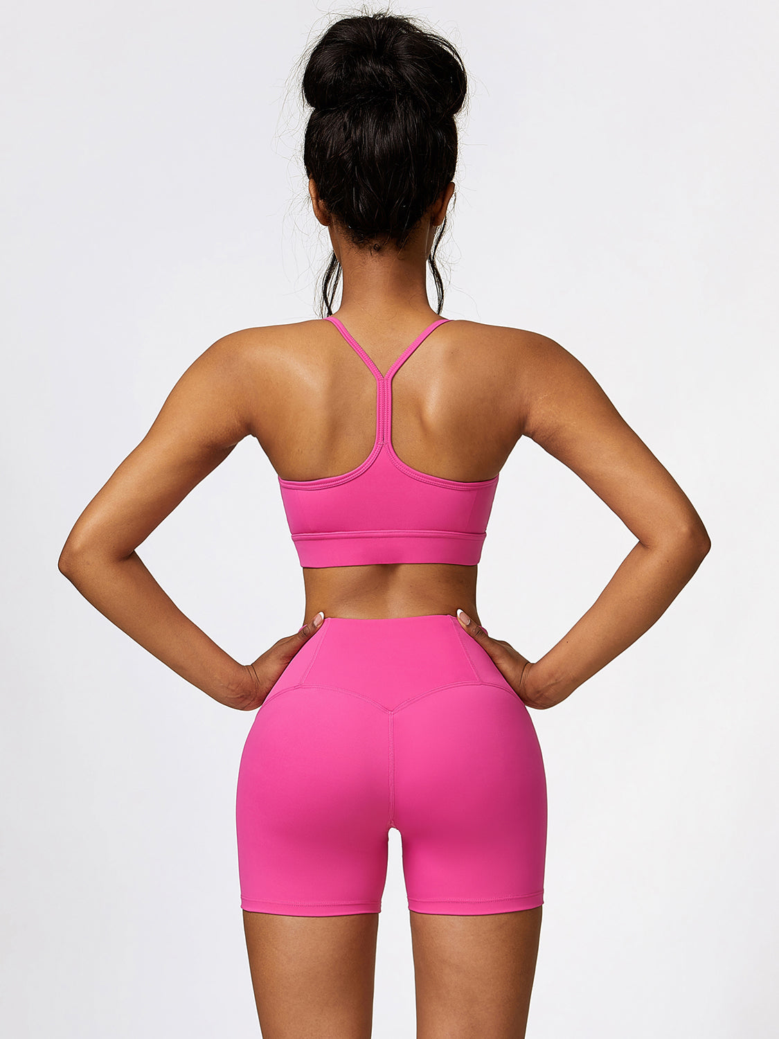 Sport Bra and Wide Waistband Shorts Set - Tantalize Boutique