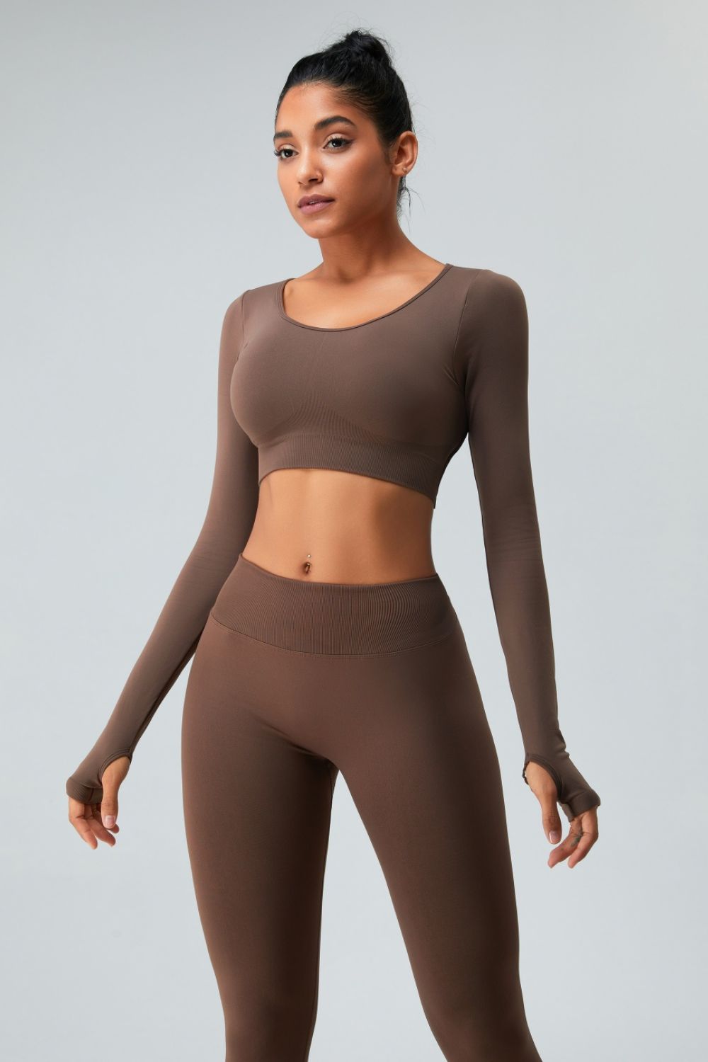 Cutout Round Neck Long Sleeve Active T-Shirt - Tantalize Boutique