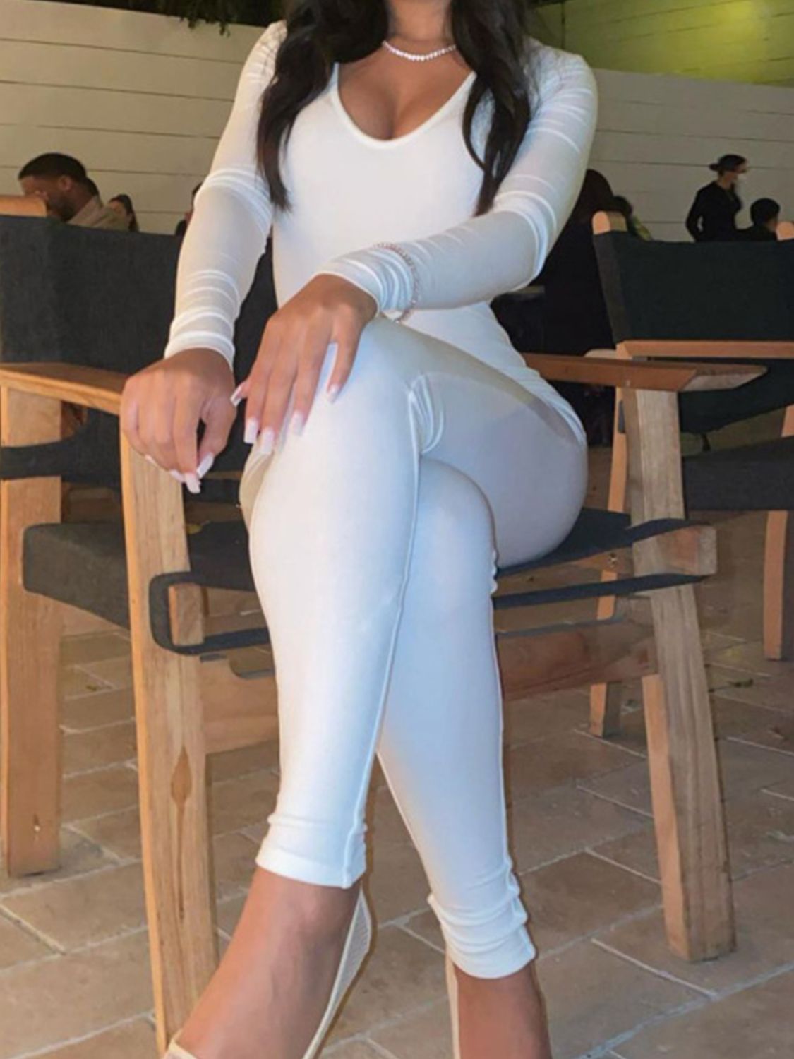 Long Sleeve Scoop Neck Jumpsuit - Tantalize Boutique