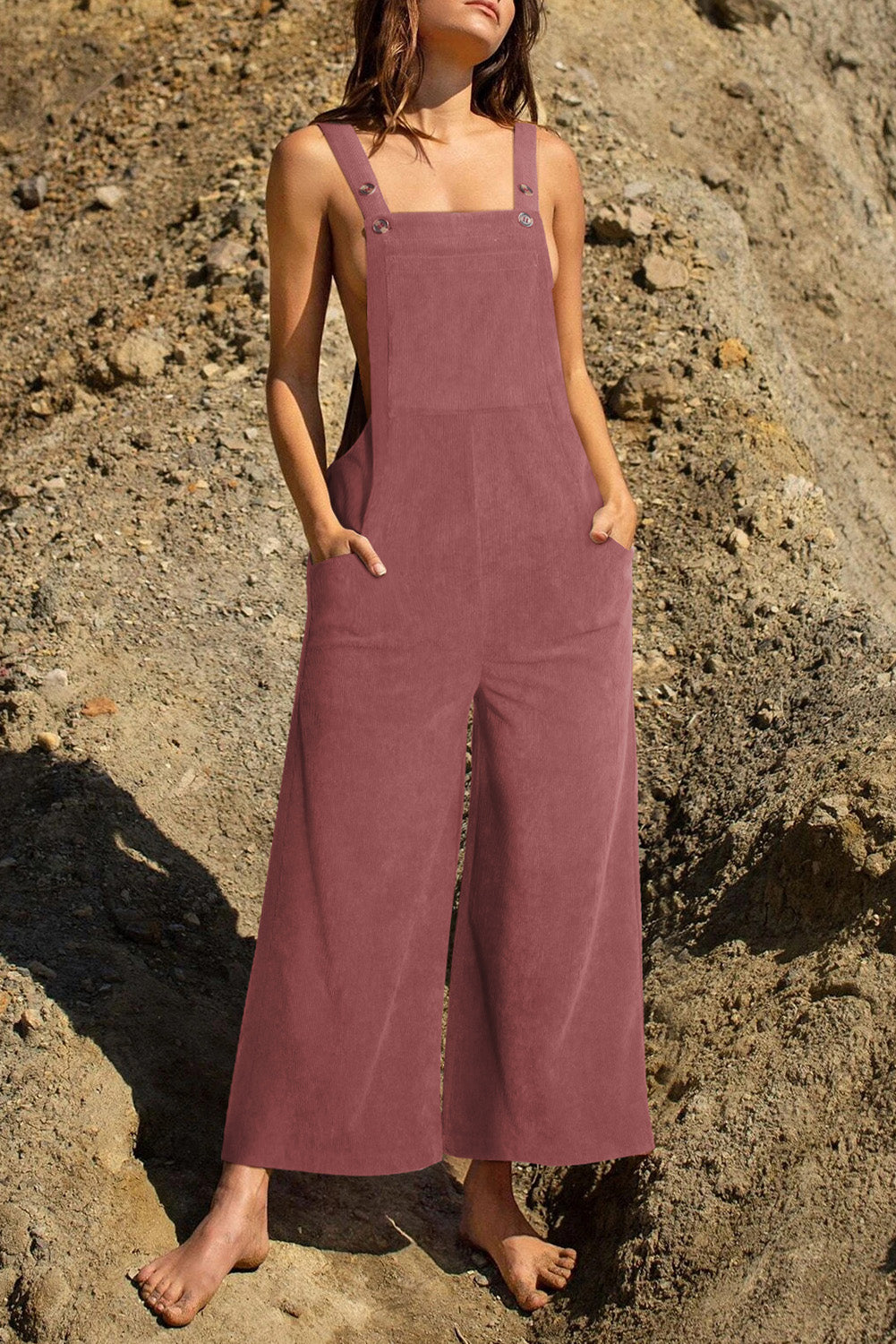 Pocketed Wide Leg Overall - Tantalize Boutique