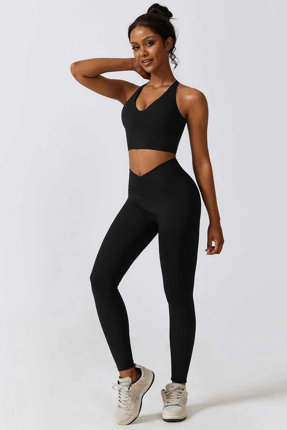 Crisscross Sports Bra and Leggings Set - Tantalize Boutique