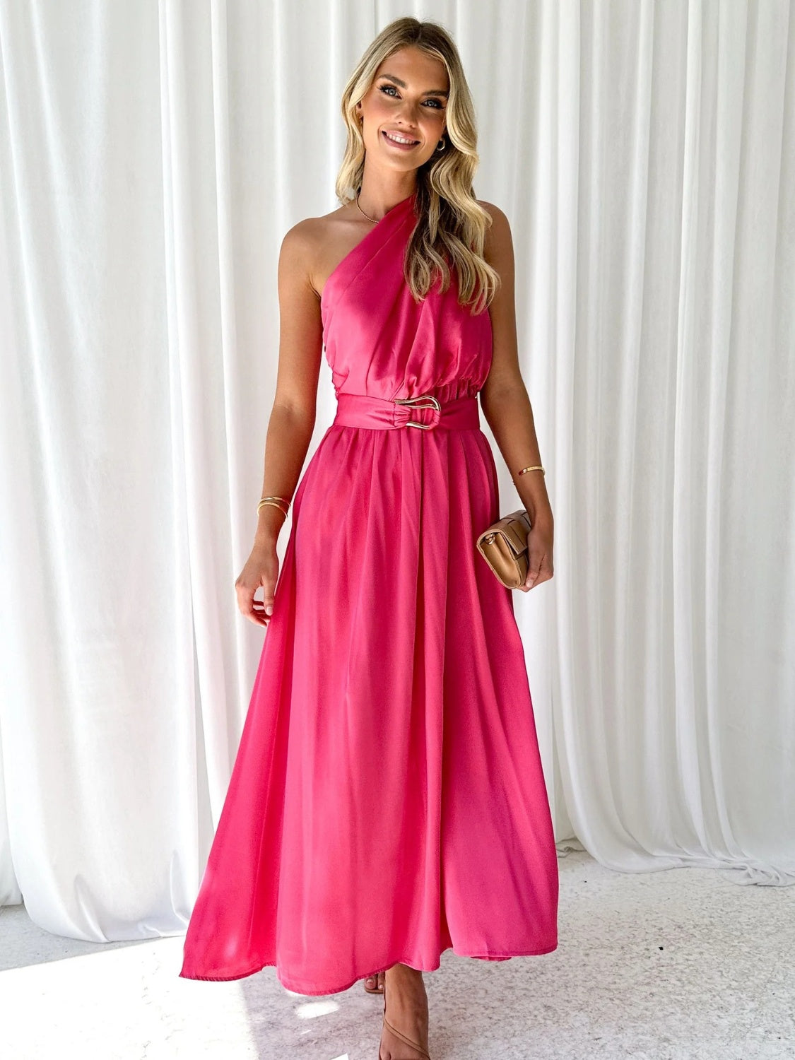Ruched One Shoulder Dress - Tantalize Boutique