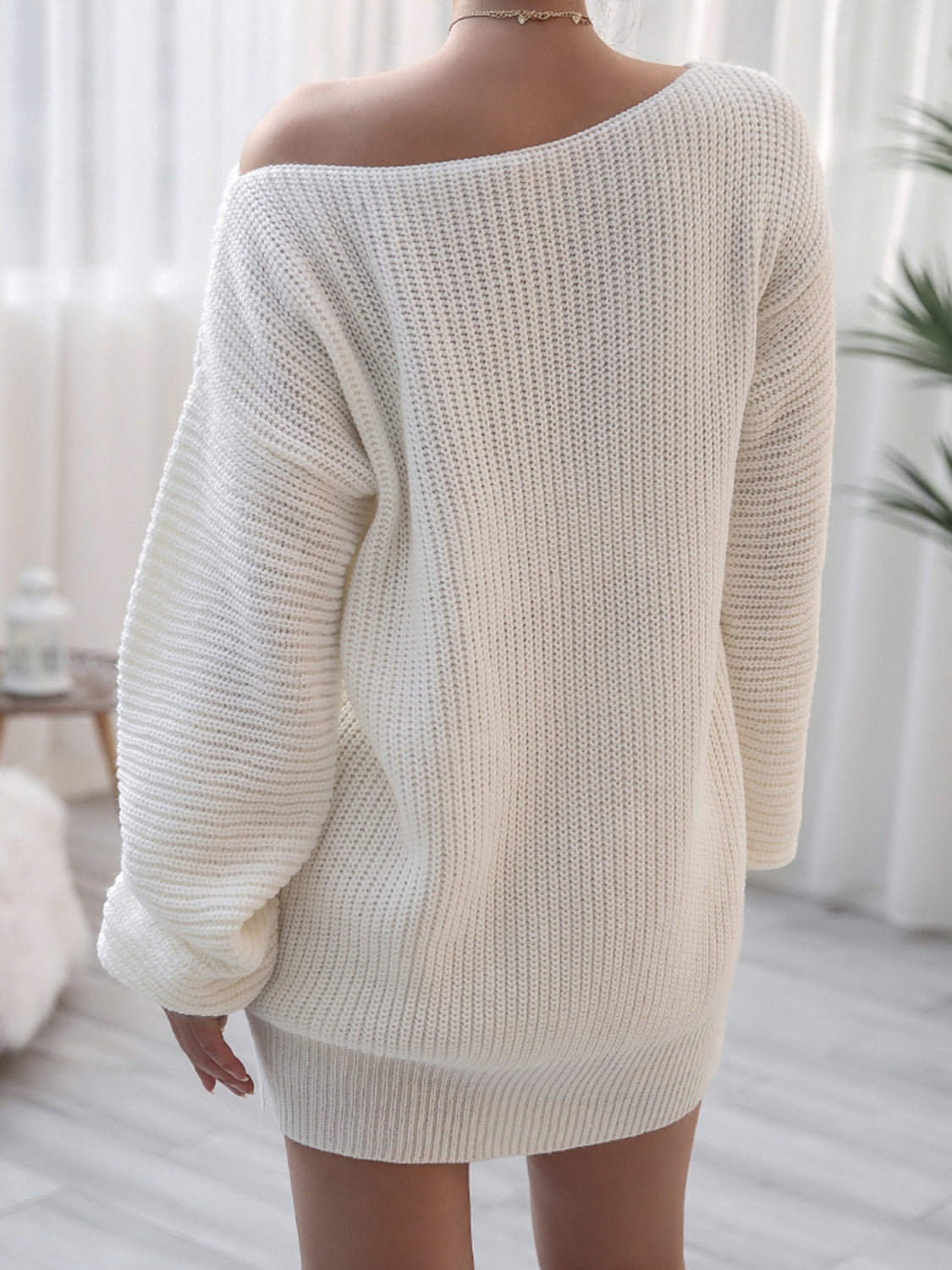 Rib-Knit Mini Sweater Dress - Tantalize Boutique