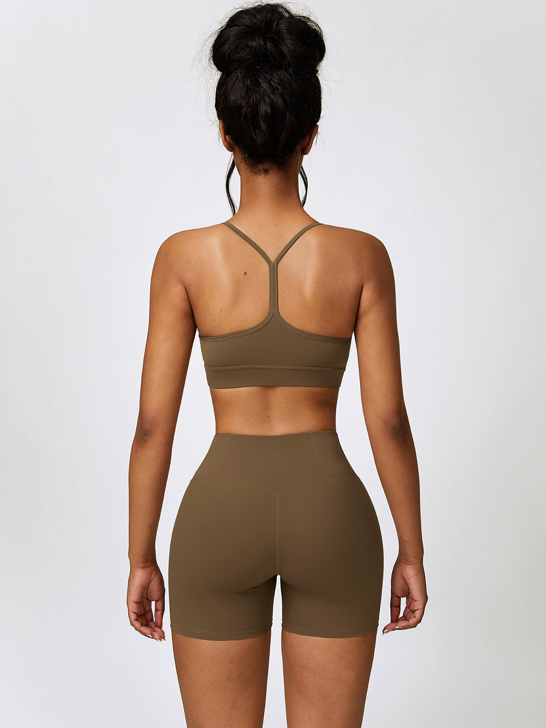 Sport Bra and Wide Waistband Shorts Set - Tantalize Boutique