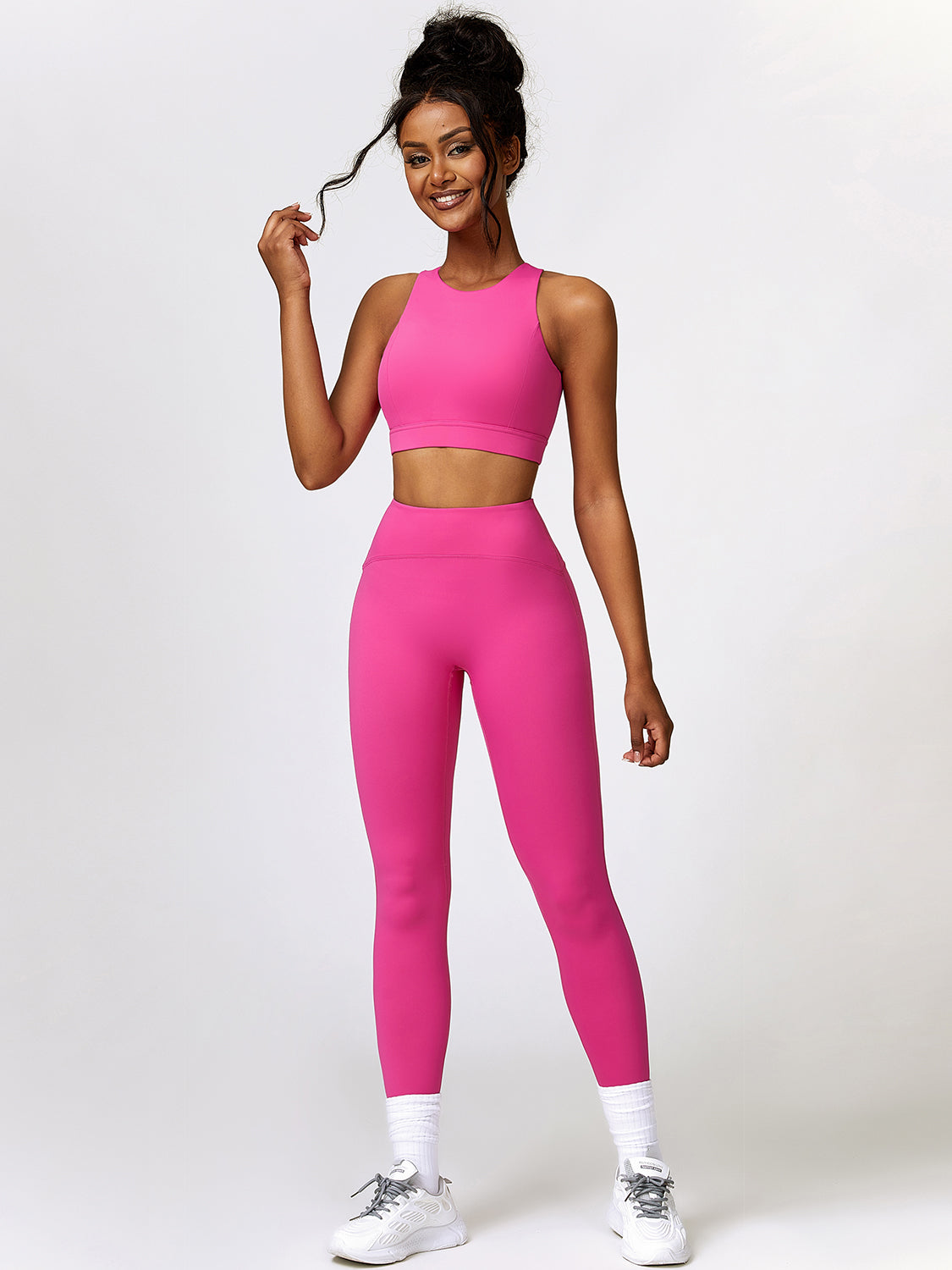 Cutout Cropped Sport Tank and Leggings Set - Tantalize Boutique