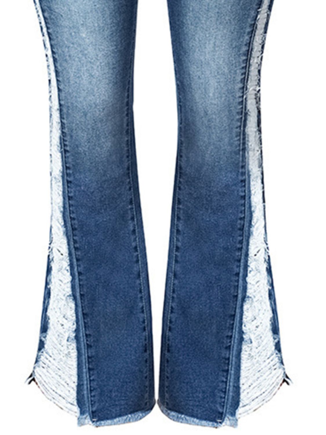 Distressed Raw Hem Bootcut Jeans - Tantalize Boutique