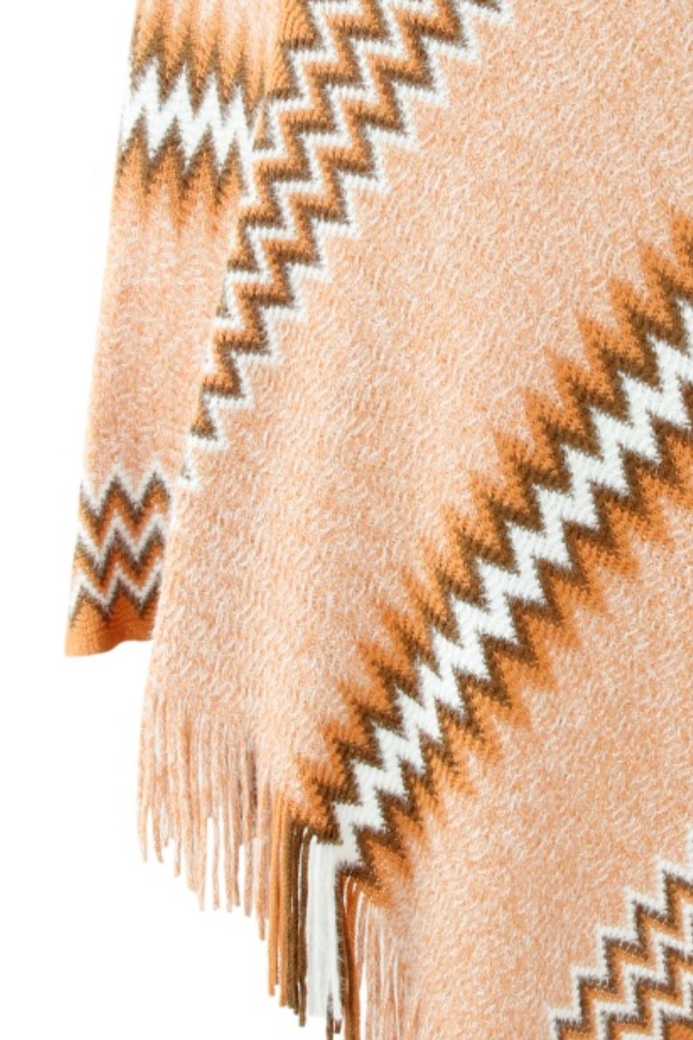 Fringe Hem Striped Cape Sleeve Poncho - Tantalize Boutique