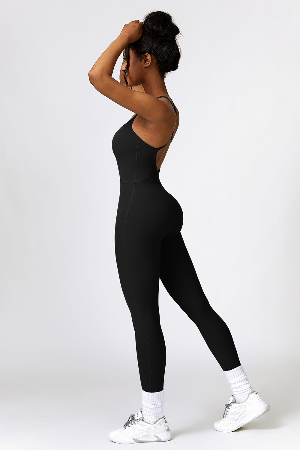 Open Back Spaghetti Strap Sports Jumpsuit - Tantalize Boutique