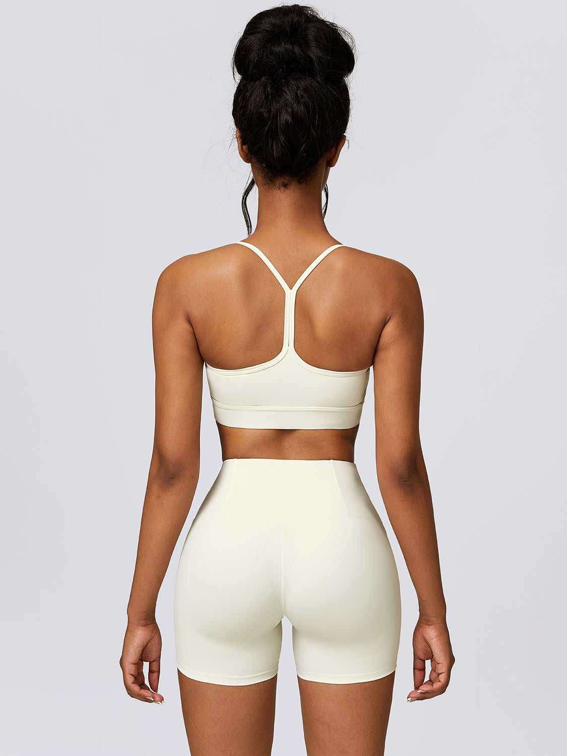 Sport Bra and Wide Waistband Shorts Set - Tantalize Boutique