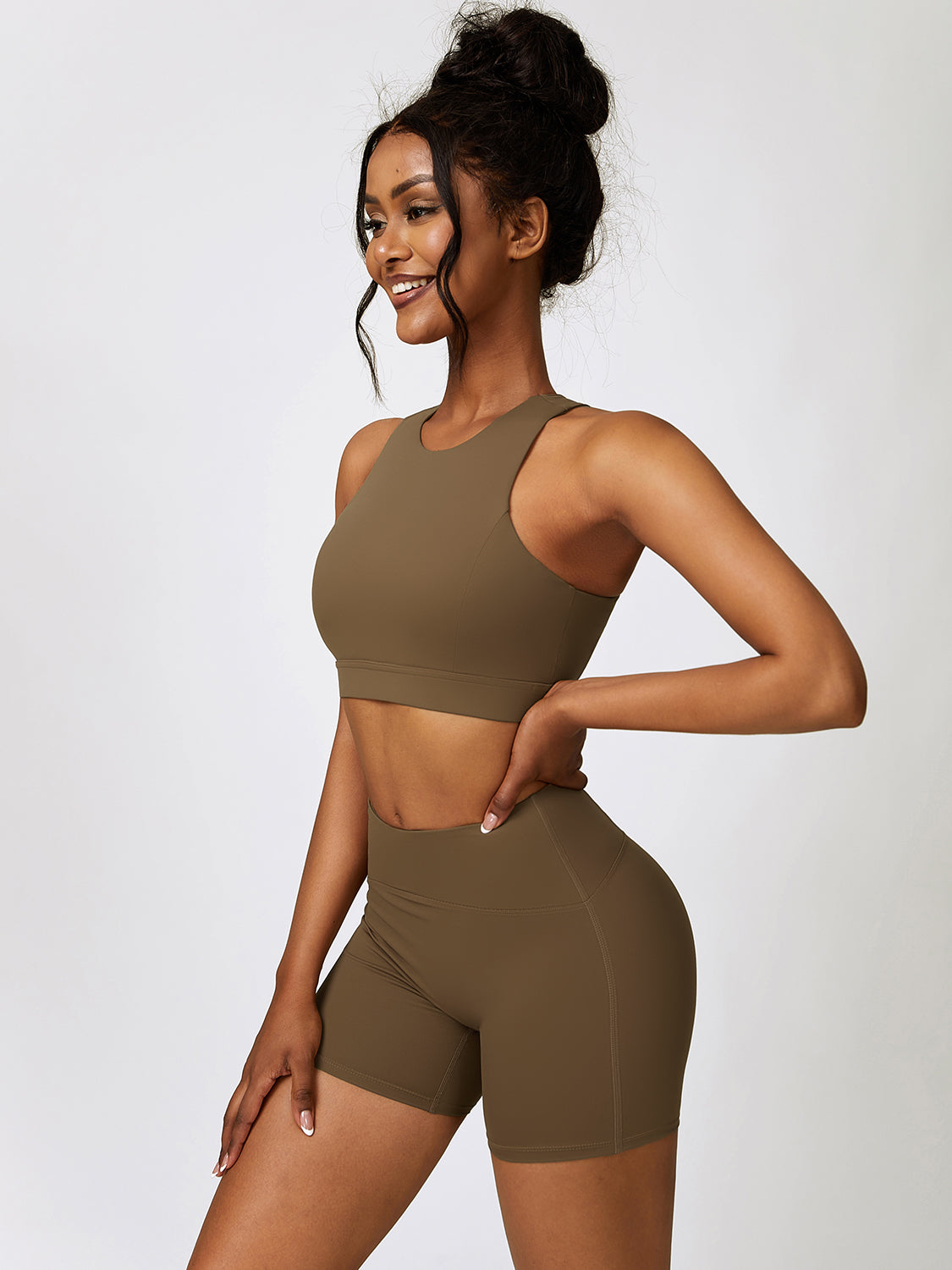 Cutout Cropped Sport Tank and Shorts Set - Tantalize Boutique