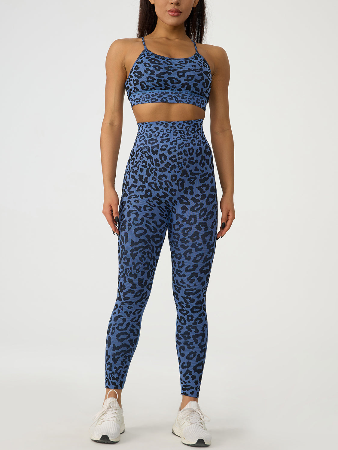 Leopard Crisscross Top and Leggings Active Set - Tantalize Boutique