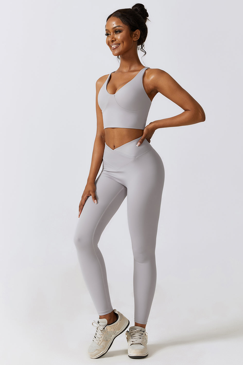 Crisscross Sports Bra and Leggings Set - Tantalize Boutique