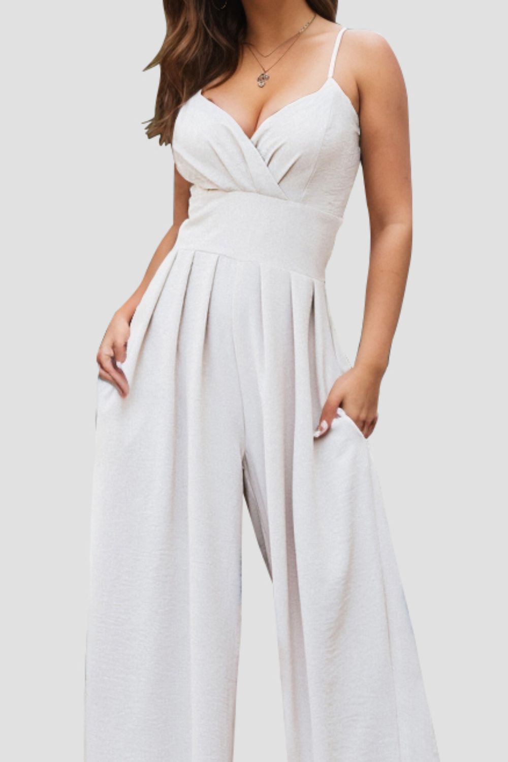 Spaghetti Strap Wide Leg Jumpsuit - Tantalize Boutique