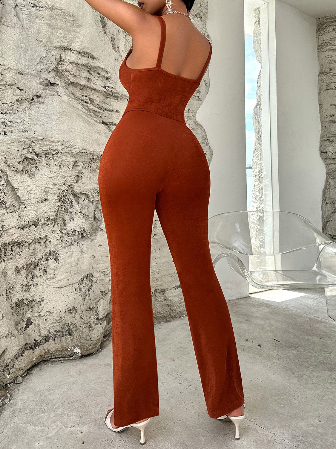 Cowl Neck Sleeveless Jumpsuit - Tantalize Boutique