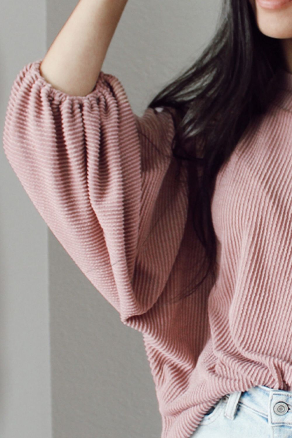 Ribbed Long Sleeve Knit Top - Tantalize Boutique