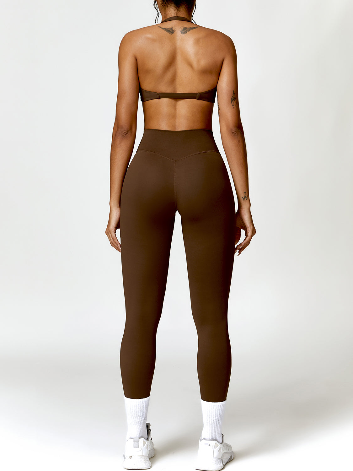 Twisted Halter Neck Bra and High Waist Leggings Active Set - Tantalize Boutique