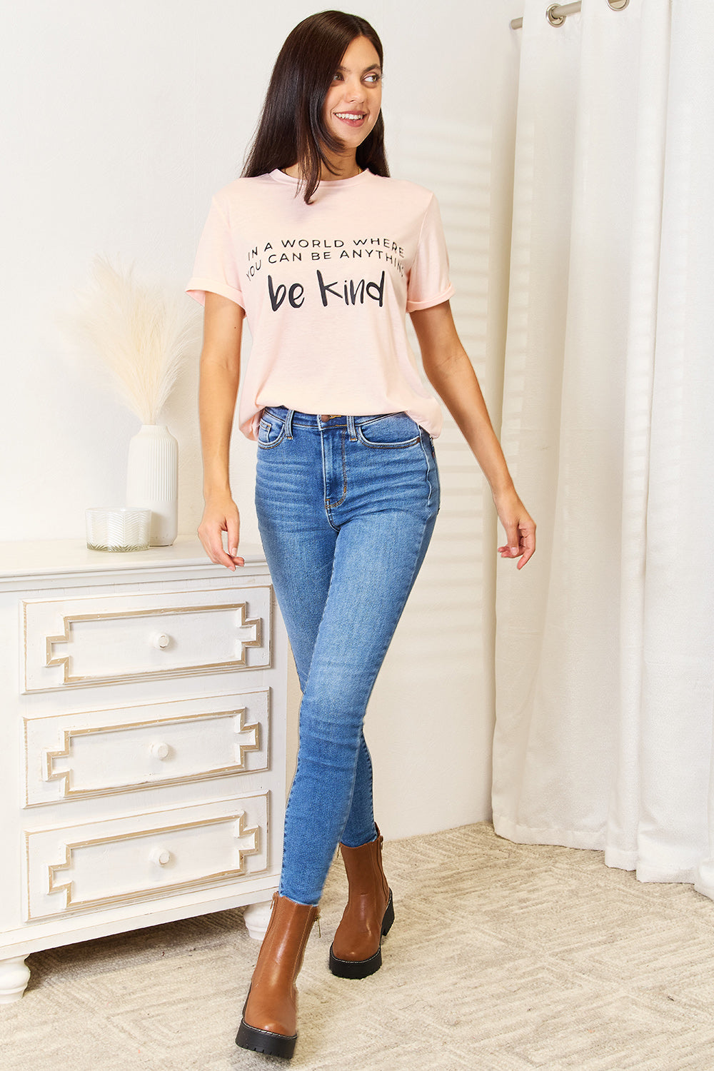 Simply Love Slogan Graphic Cuffed T-Shirt - Tantalize Boutique