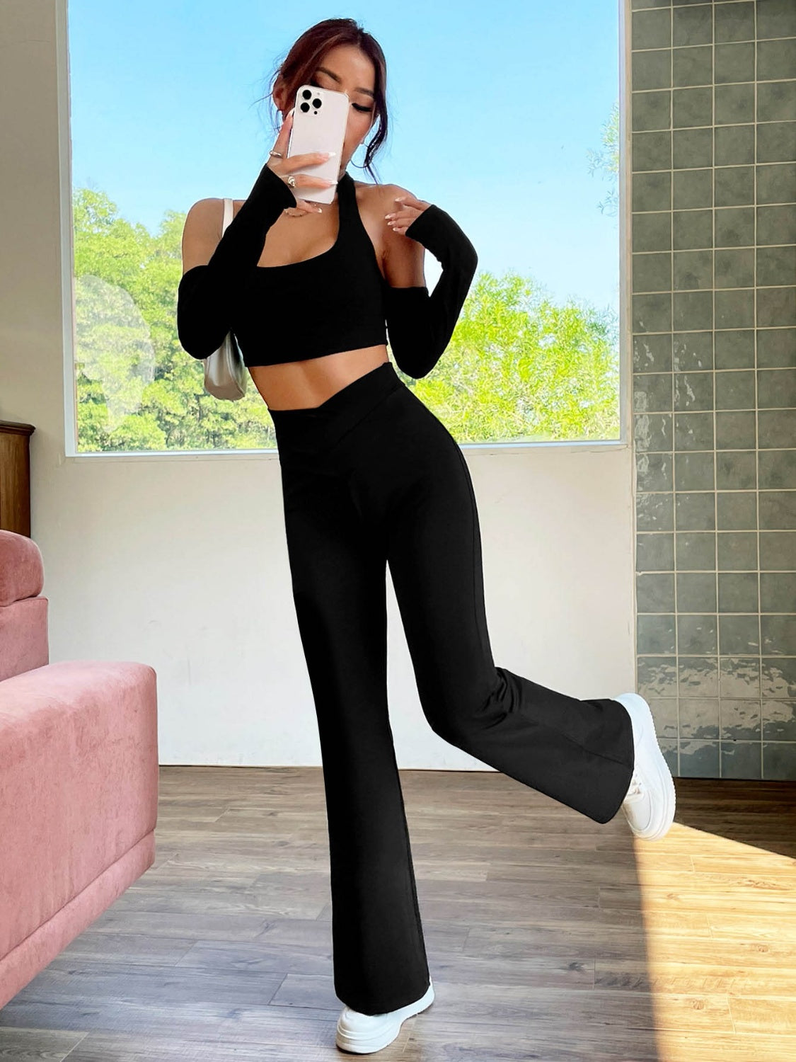 High Waist Bootcut Pants - Tantalize Boutique