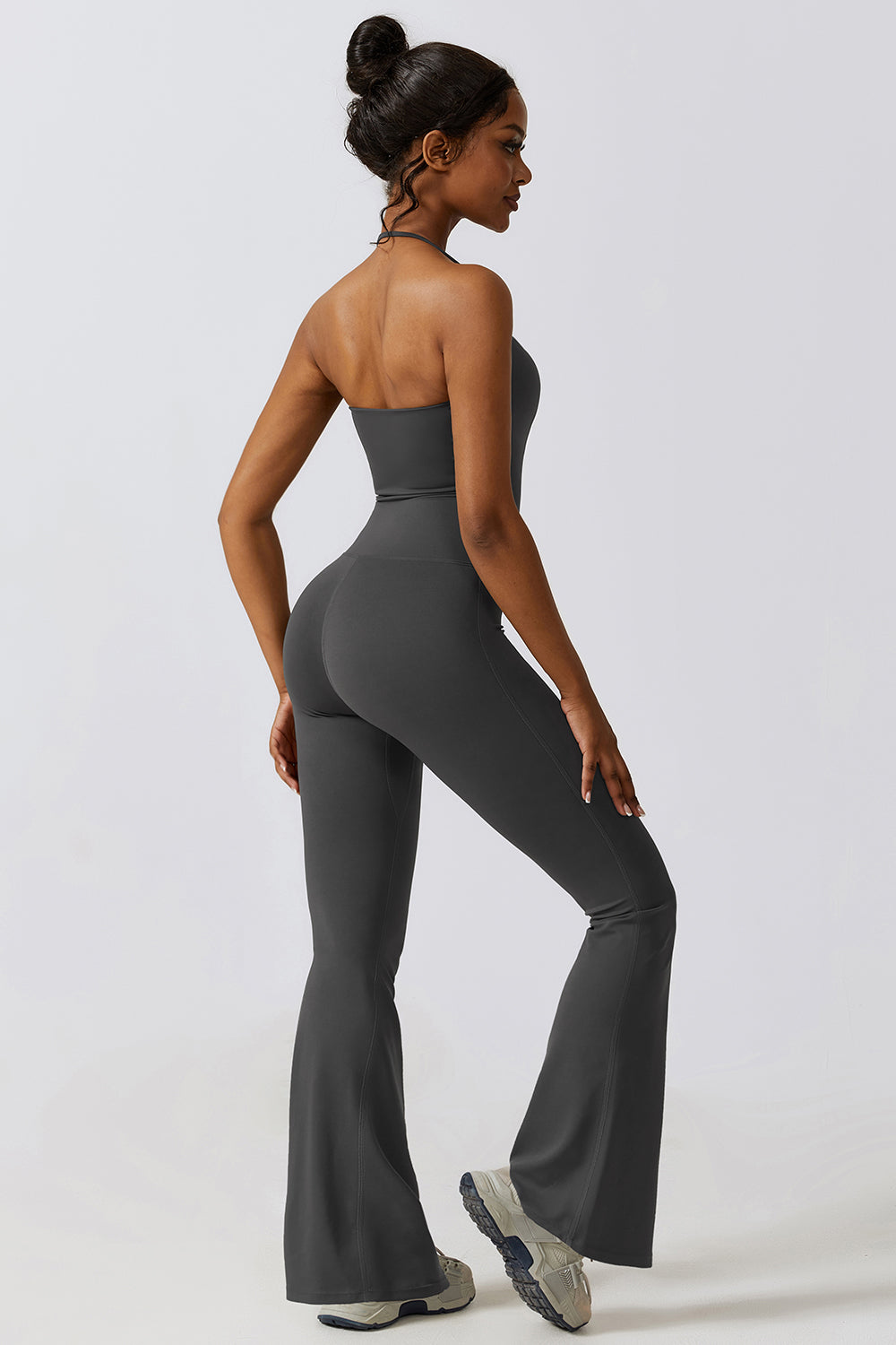 Halter Neck Flare Sport Jumpsuit - Tantalize Boutique