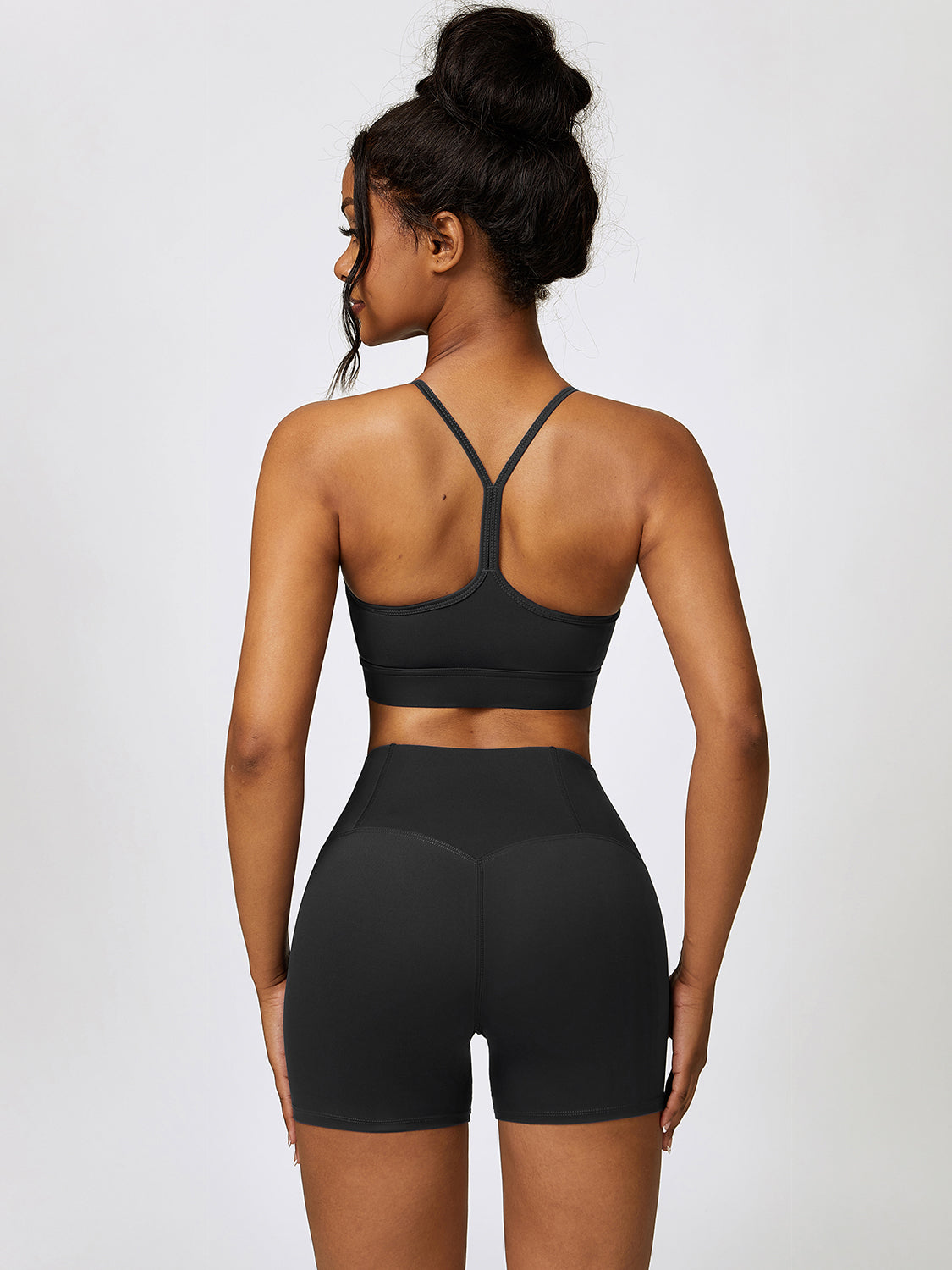 Sport Bra and Wide Waistband Shorts Set - Tantalize Boutique