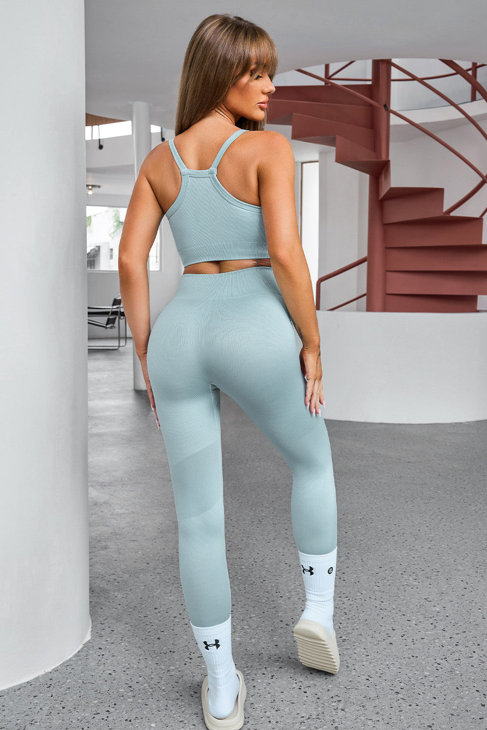 Tank Cropped Active Top and Pants Set - Tantalize Boutique