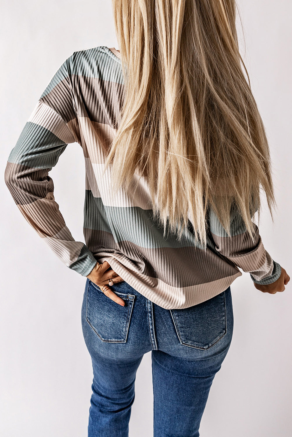 Wide Stripe Top with Pocket - Tantalize Boutique