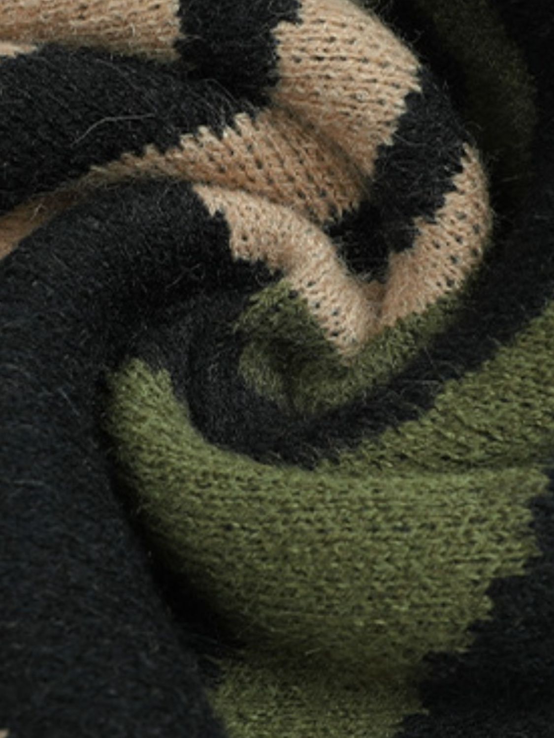 Color Block Animal Print Dropped Shoulder Sweater - Tantalize Boutique