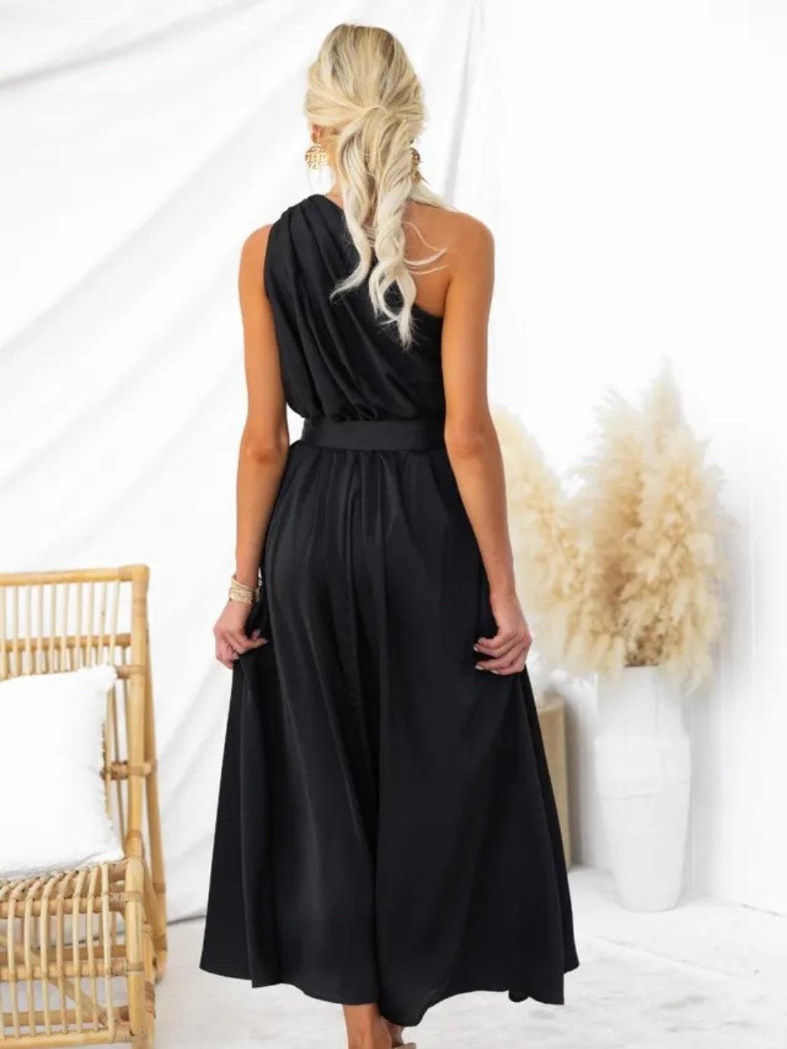Ruched One Shoulder Dress - Tantalize Boutique