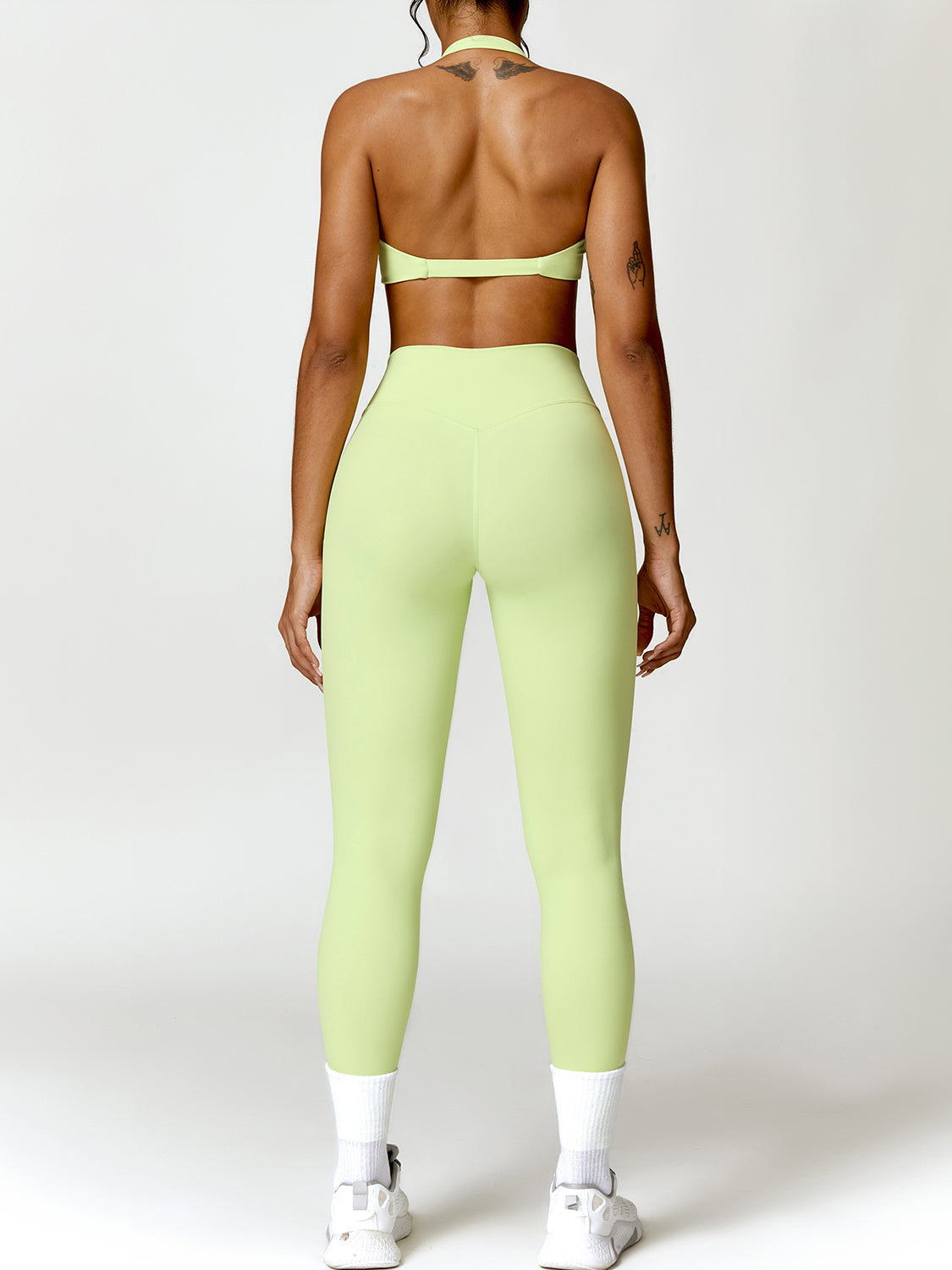 Twisted Halter Neck Bra and High Waist Leggings Active Set - Tantalize Boutique