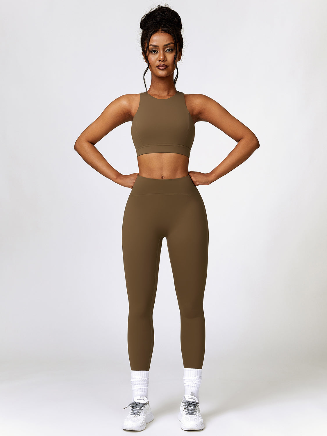 Cutout Cropped Sport Tank and Leggings Set - Tantalize Boutique