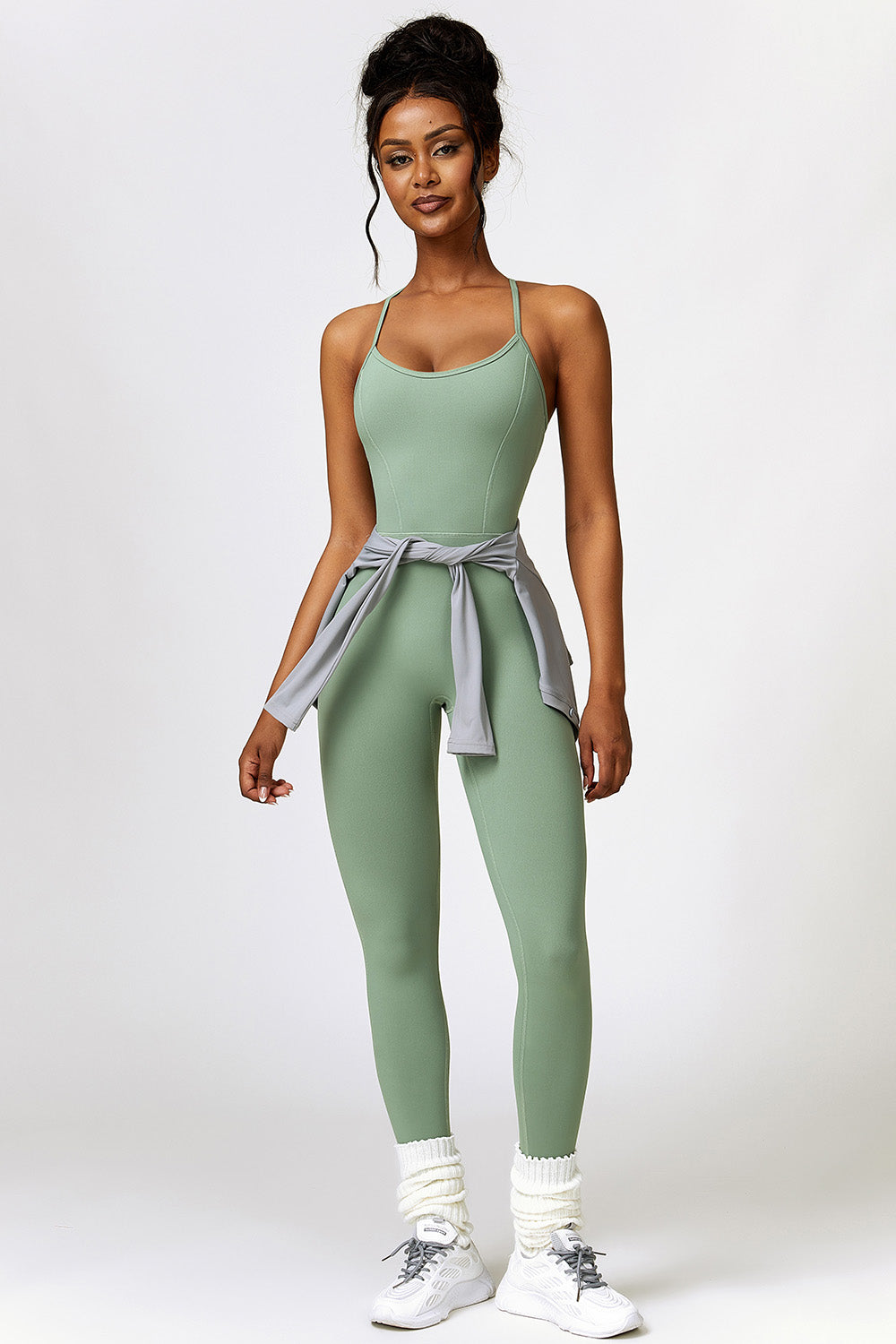 Open Back Spaghetti Strap Sports Jumpsuit - Tantalize Boutique