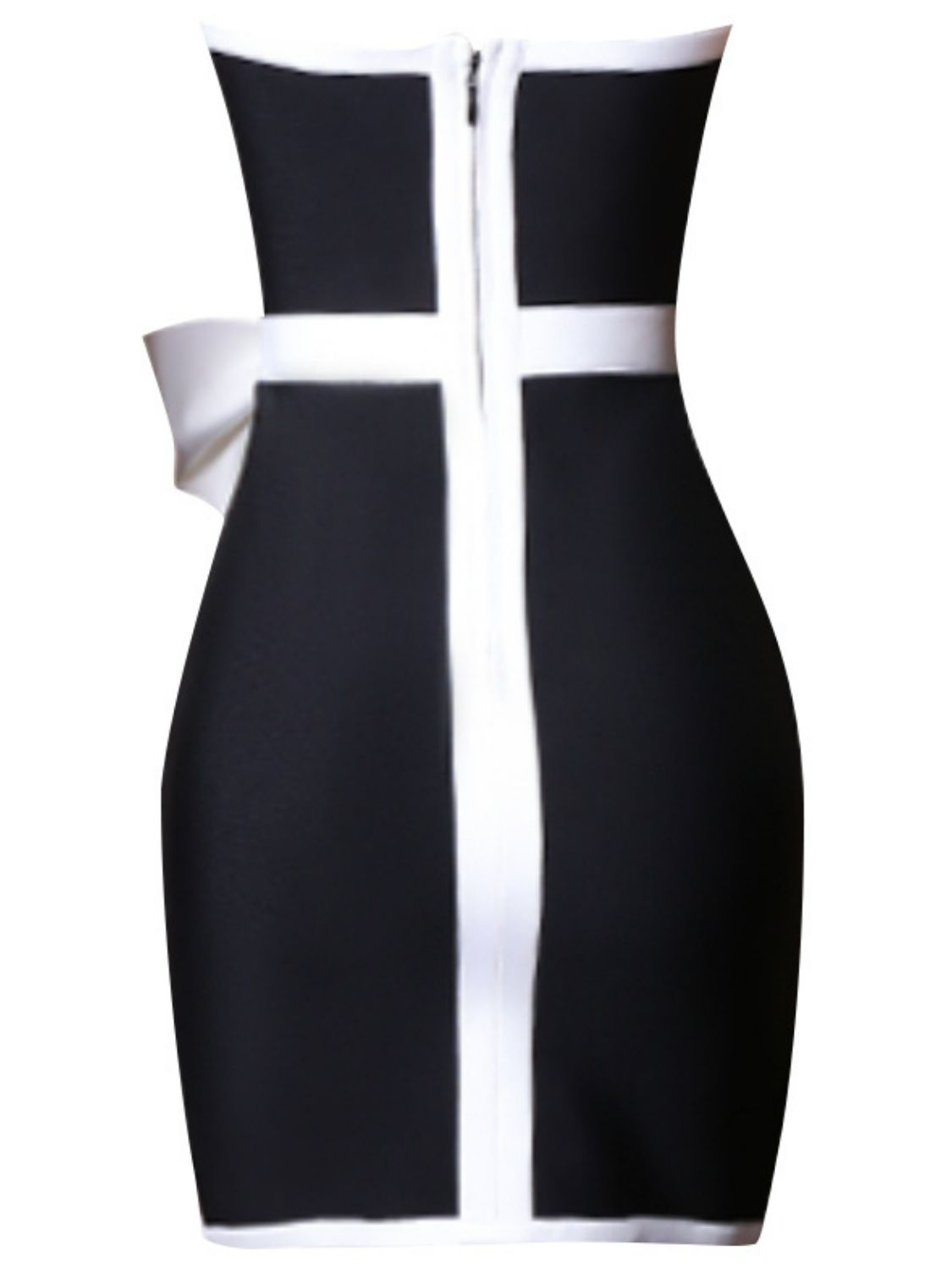 Contrast Strapless Bow Detail Mini Dress - Tantalize Boutique