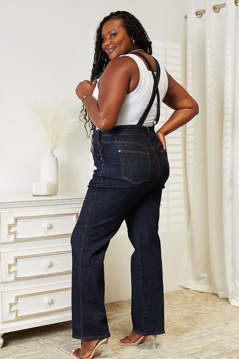 Judy Blue Full Size High Waist Classic Denim Overalls - Tantalize Boutique