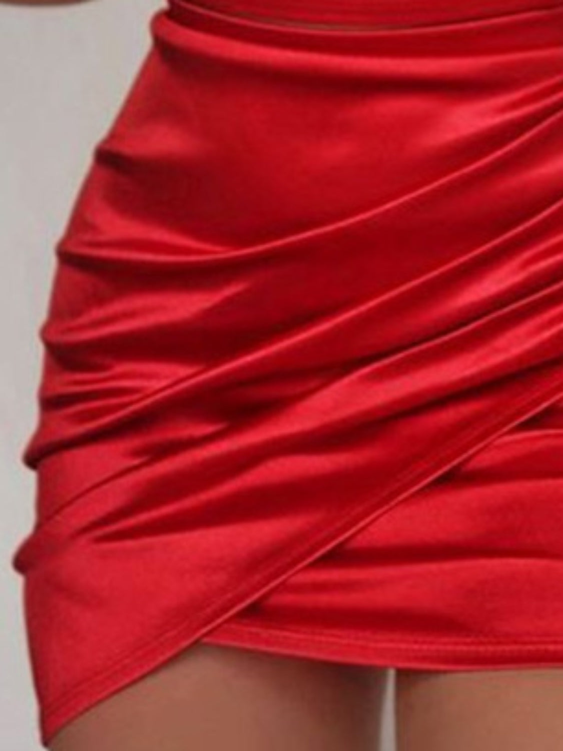 Ruched Spaghetti strap Wrap Dress - Tantalize Boutique