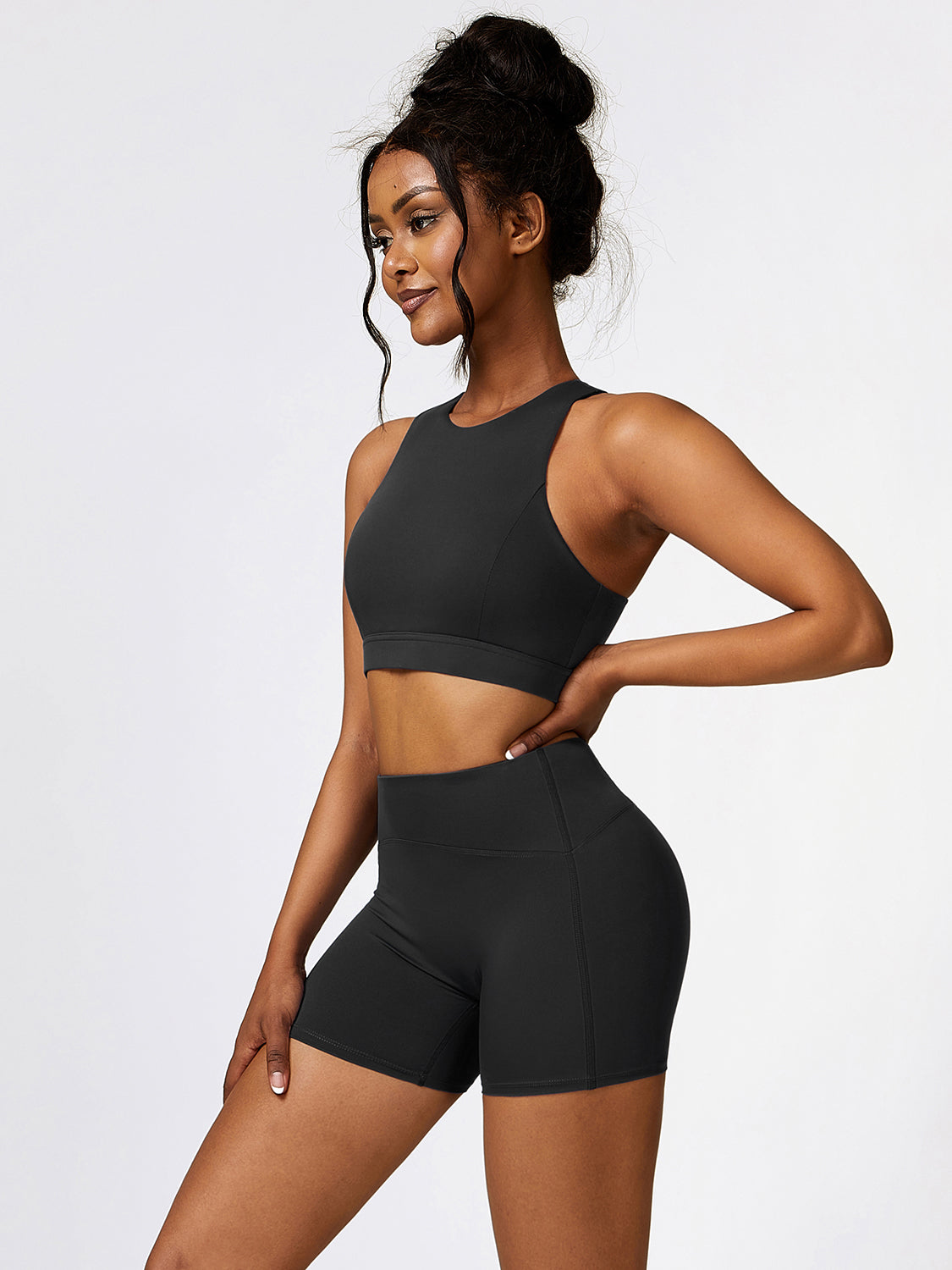Cutout Cropped Sport Tank and Shorts Set - Tantalize Boutique