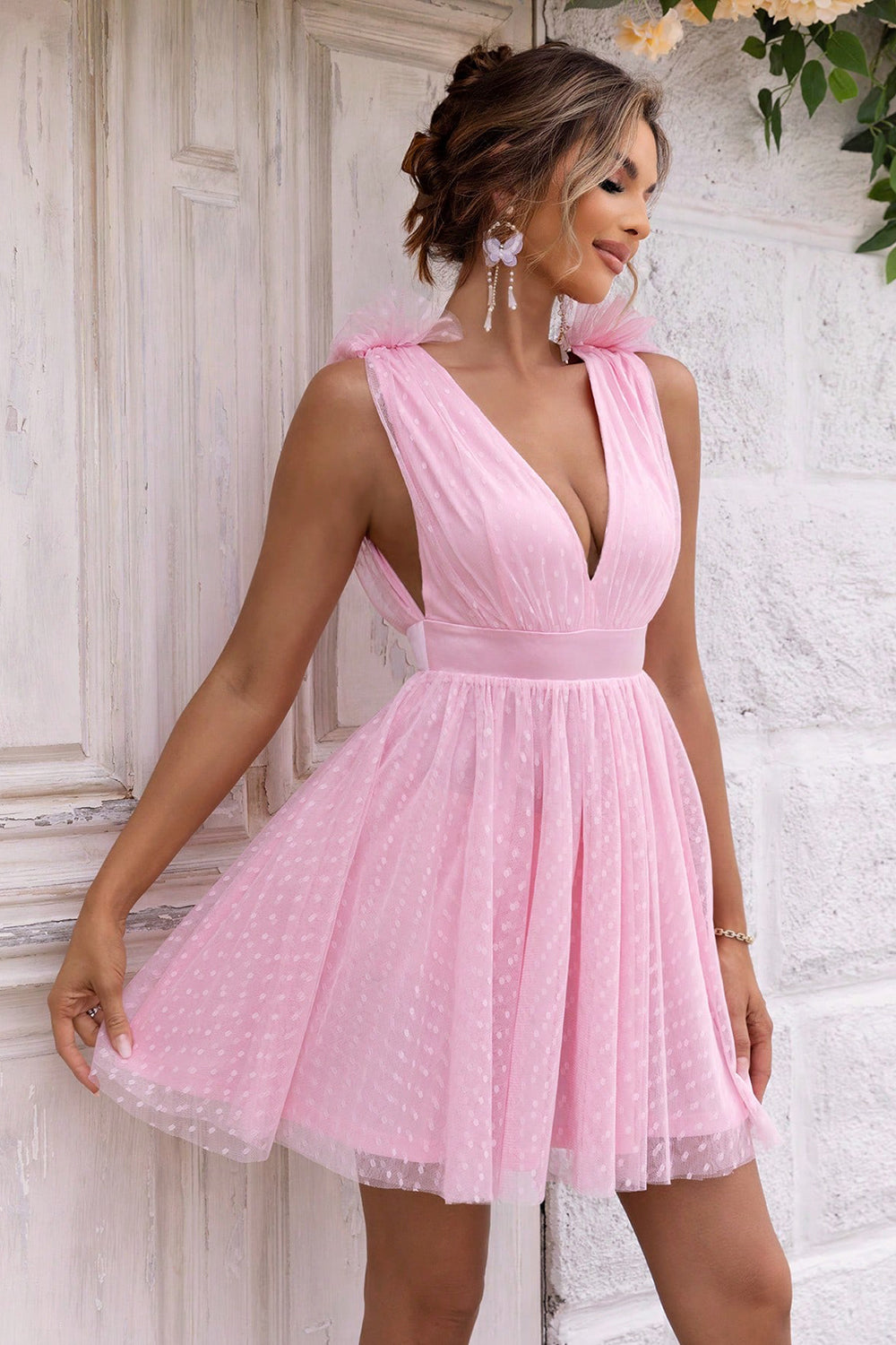 Open Back Sleeveless Mesh Dress - Tantalize Boutique