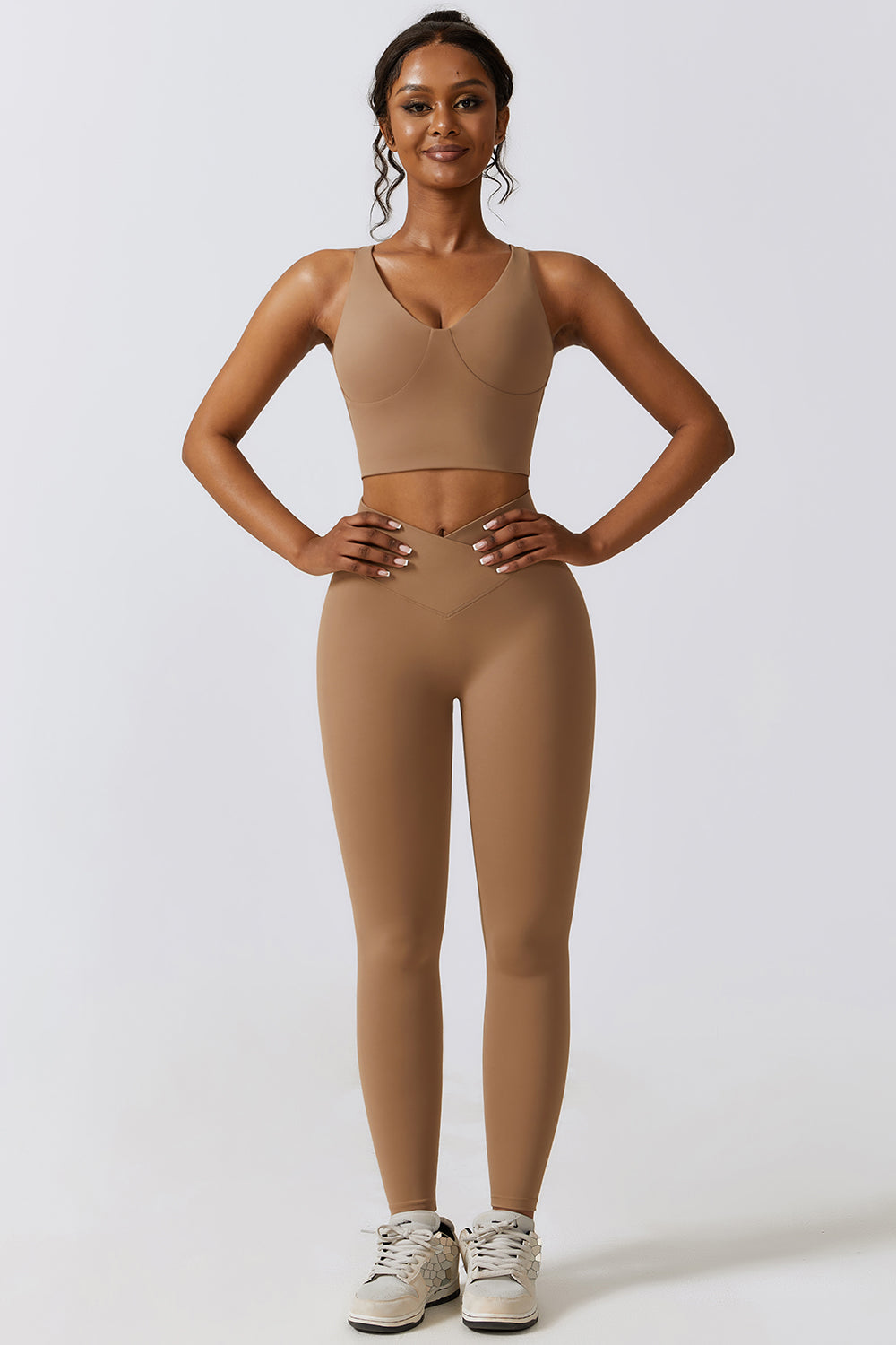 Crisscross Sports Bra and Leggings Set - Tantalize Boutique