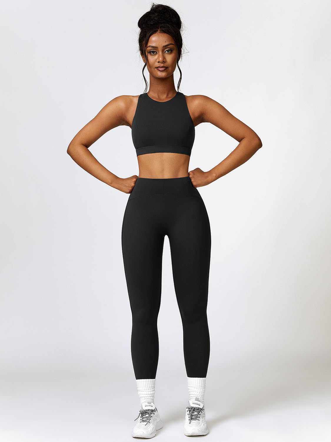 Cutout Cropped Sport Tank and Leggings Set - Tantalize Boutique