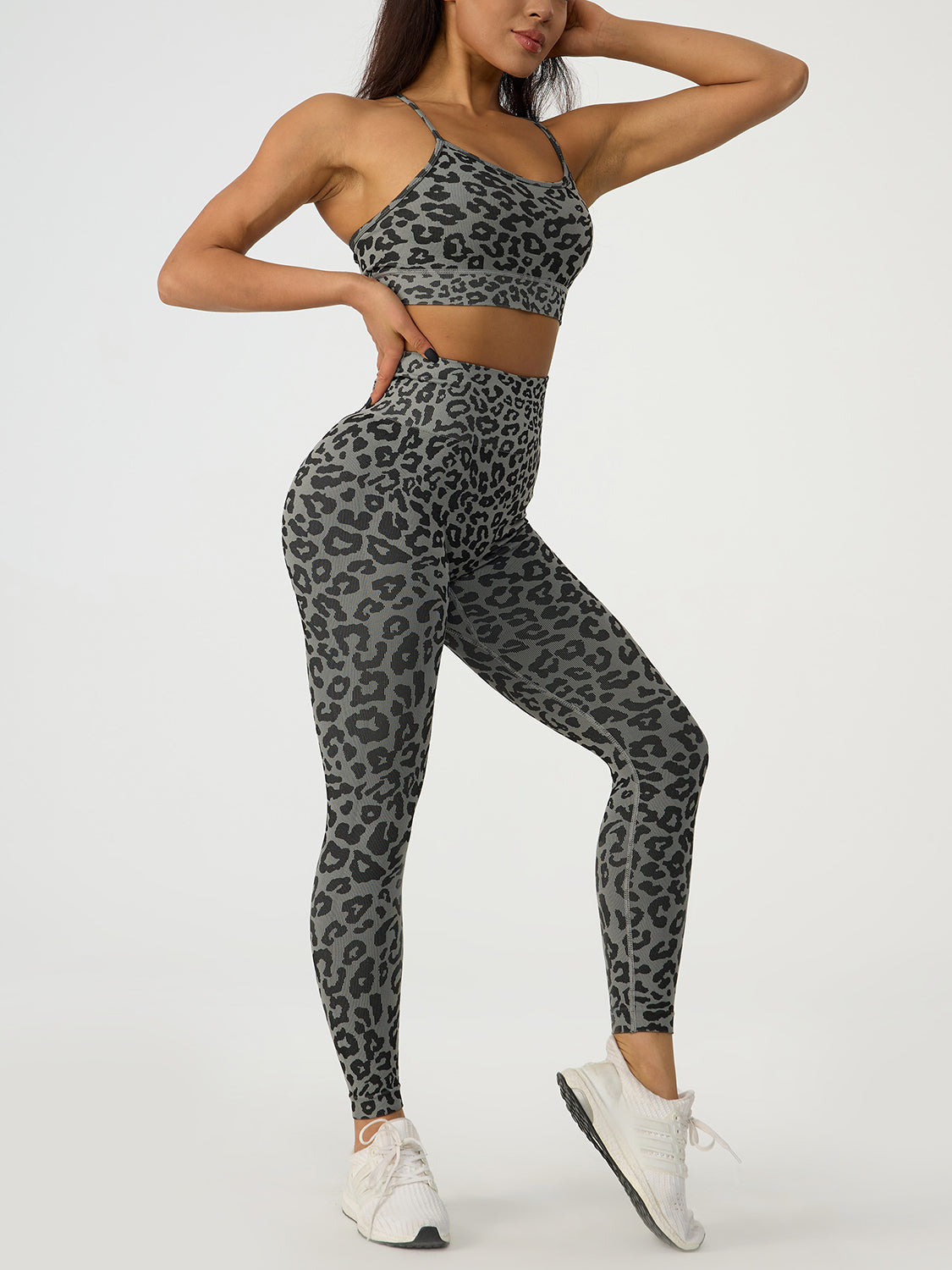 Leopard Crisscross Top and Leggings Active Set - Tantalize Boutique