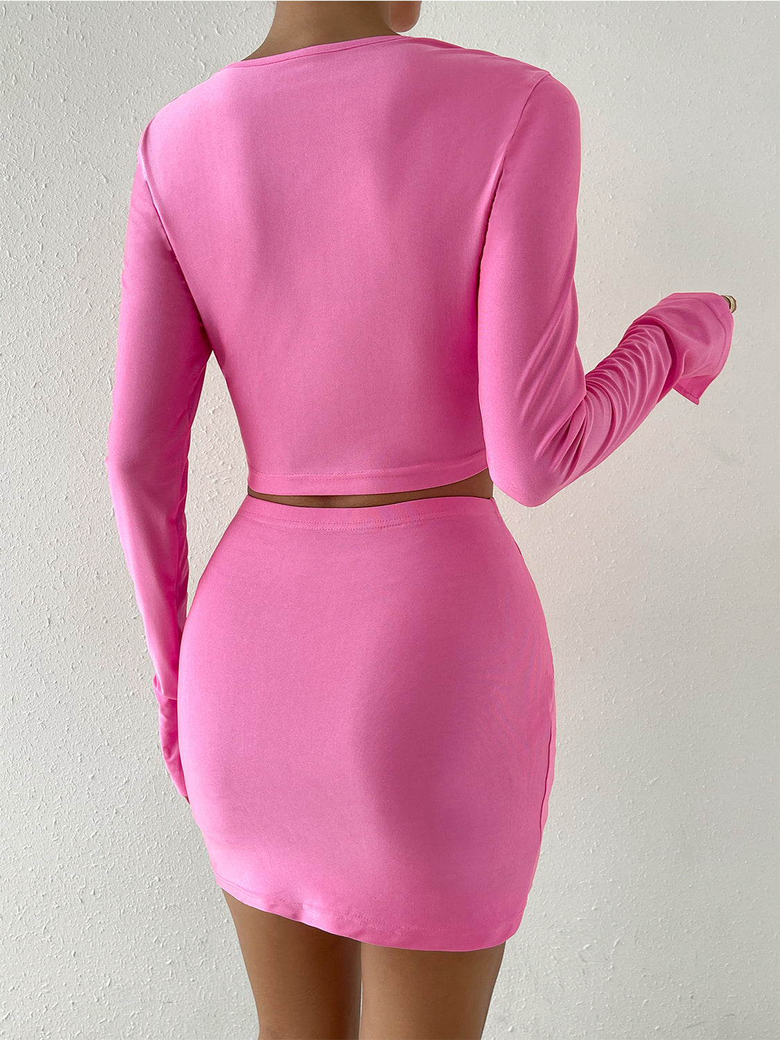 Twisted Round Neck Top and Skirt Set - Tantalize Boutique