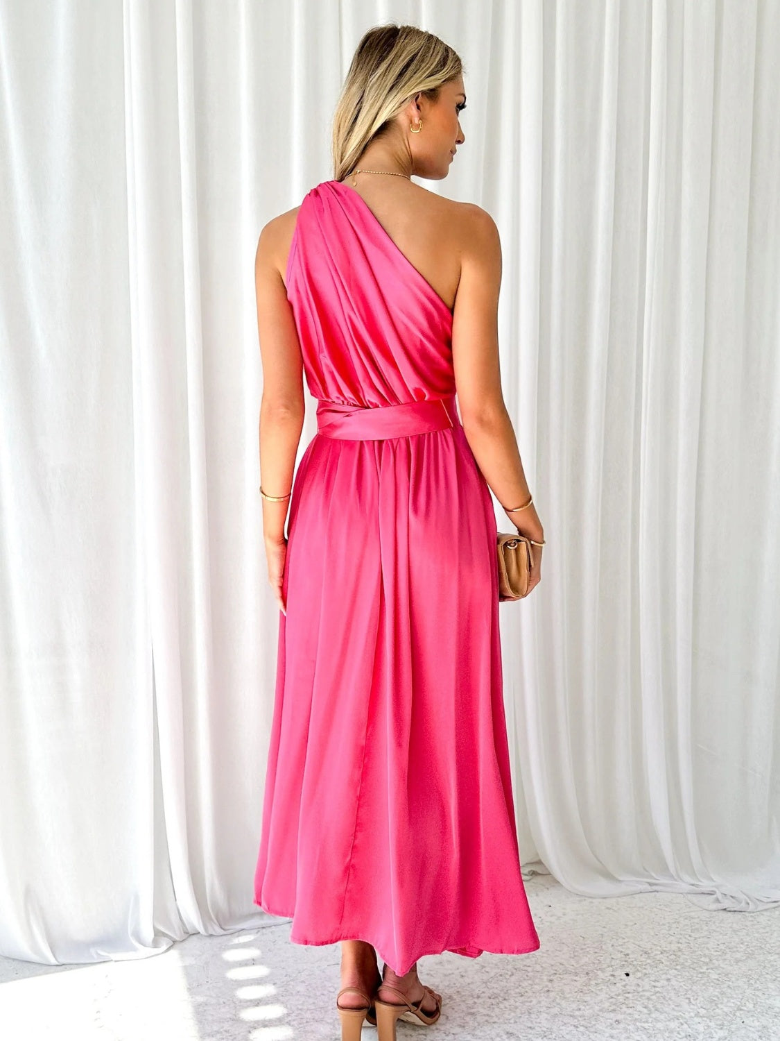 Ruched One Shoulder Dress - Tantalize Boutique