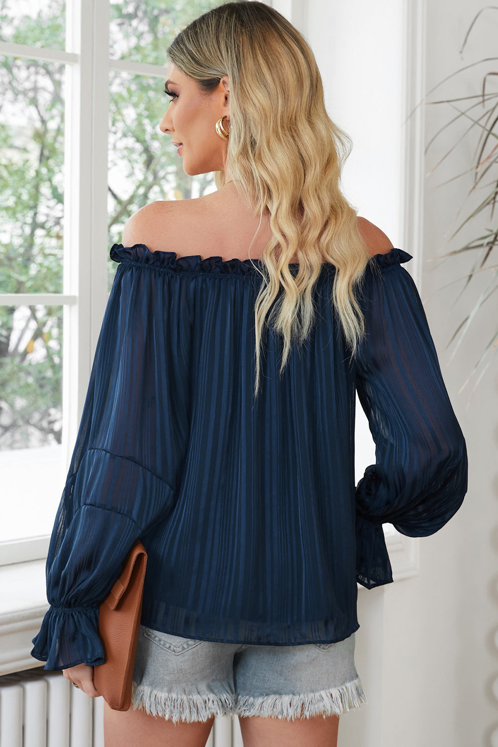 Frill Tied Off-Shoulder Flounce Sleeve Blouse - Tantalize Boutique