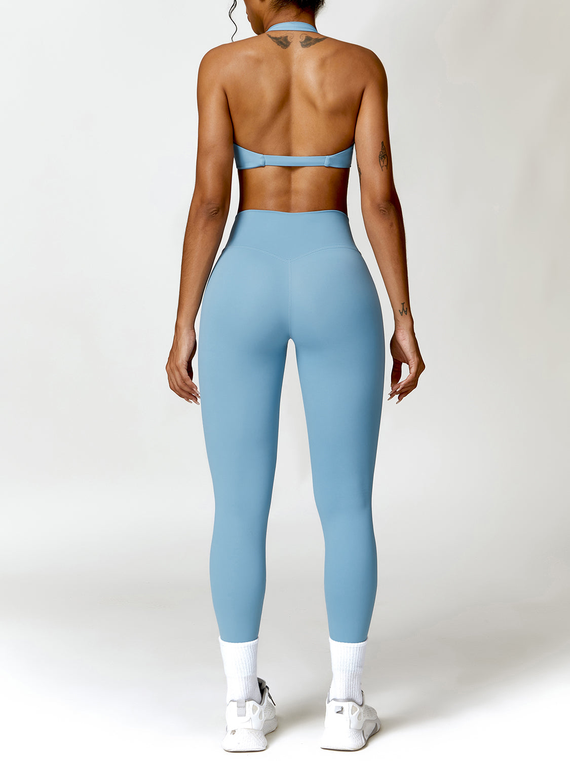 Twisted Halter Neck Bra and High Waist Leggings Active Set - Tantalize Boutique
