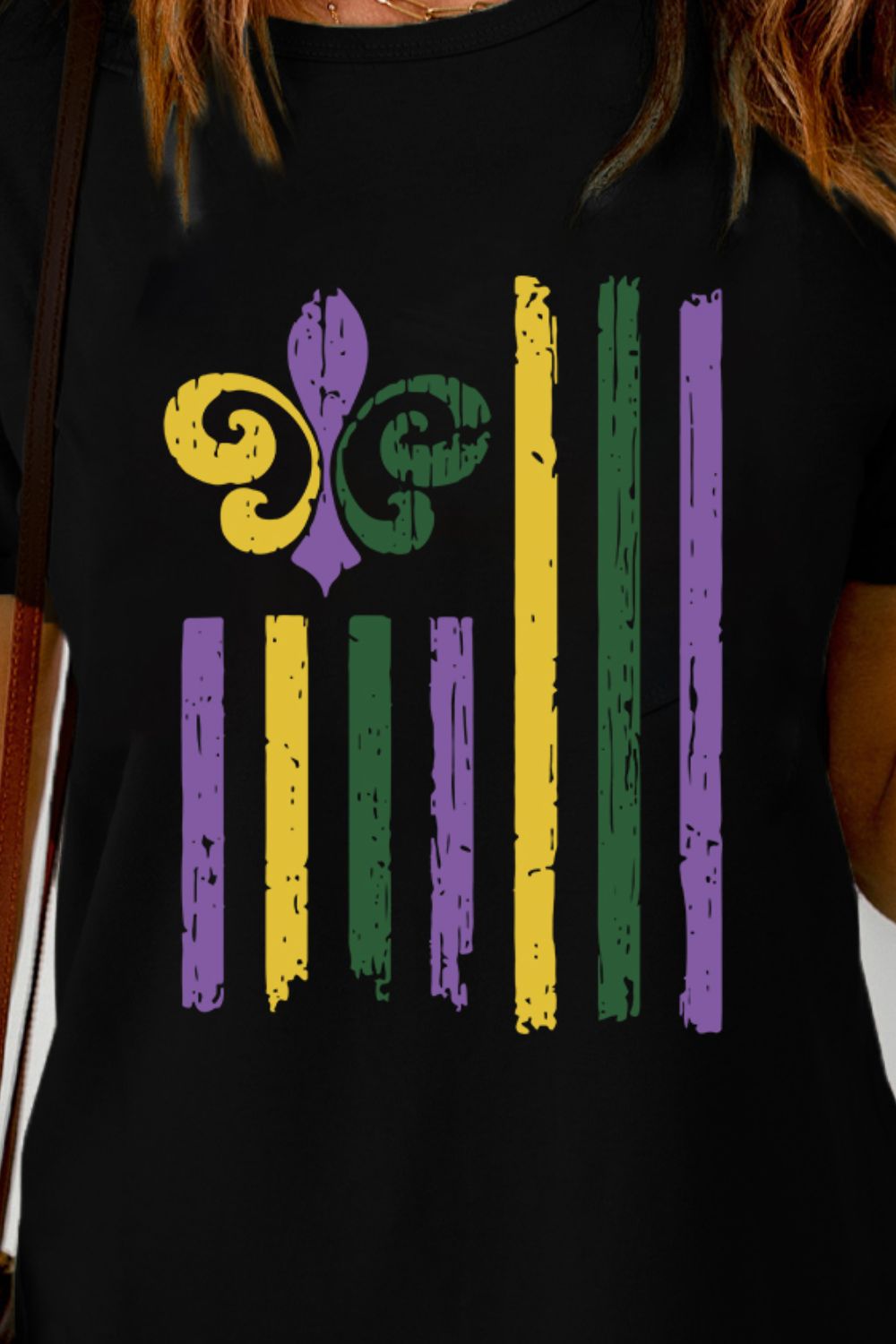 MARDI GRAS Graphic Round Neck T-Shirt - Tantalize Boutique