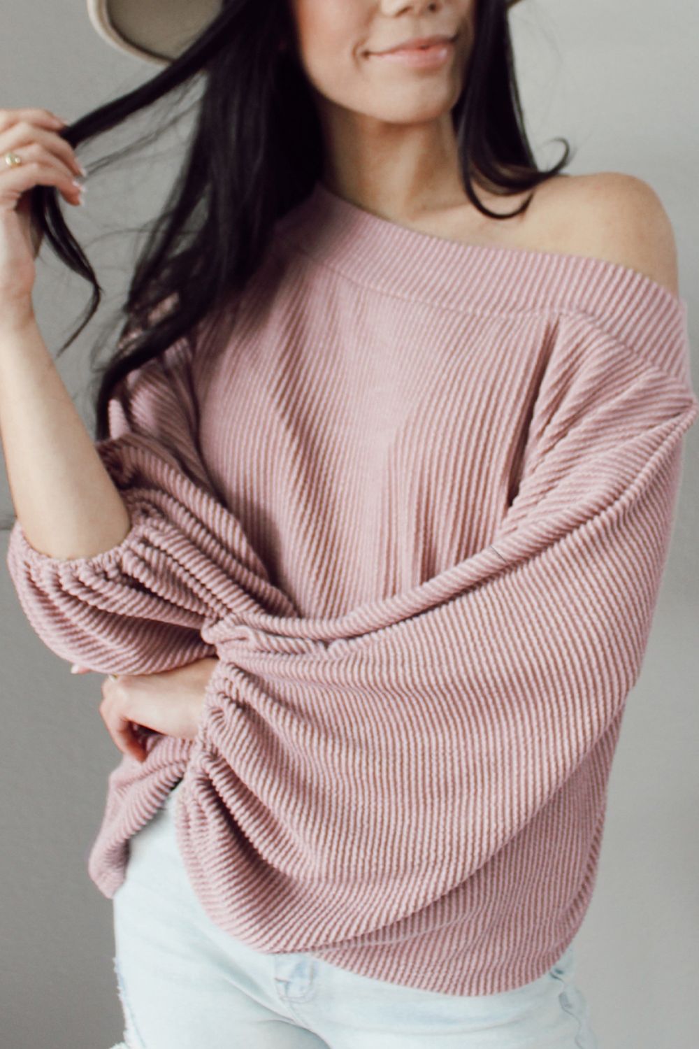 Ribbed Long Sleeve Knit Top - Tantalize Boutique