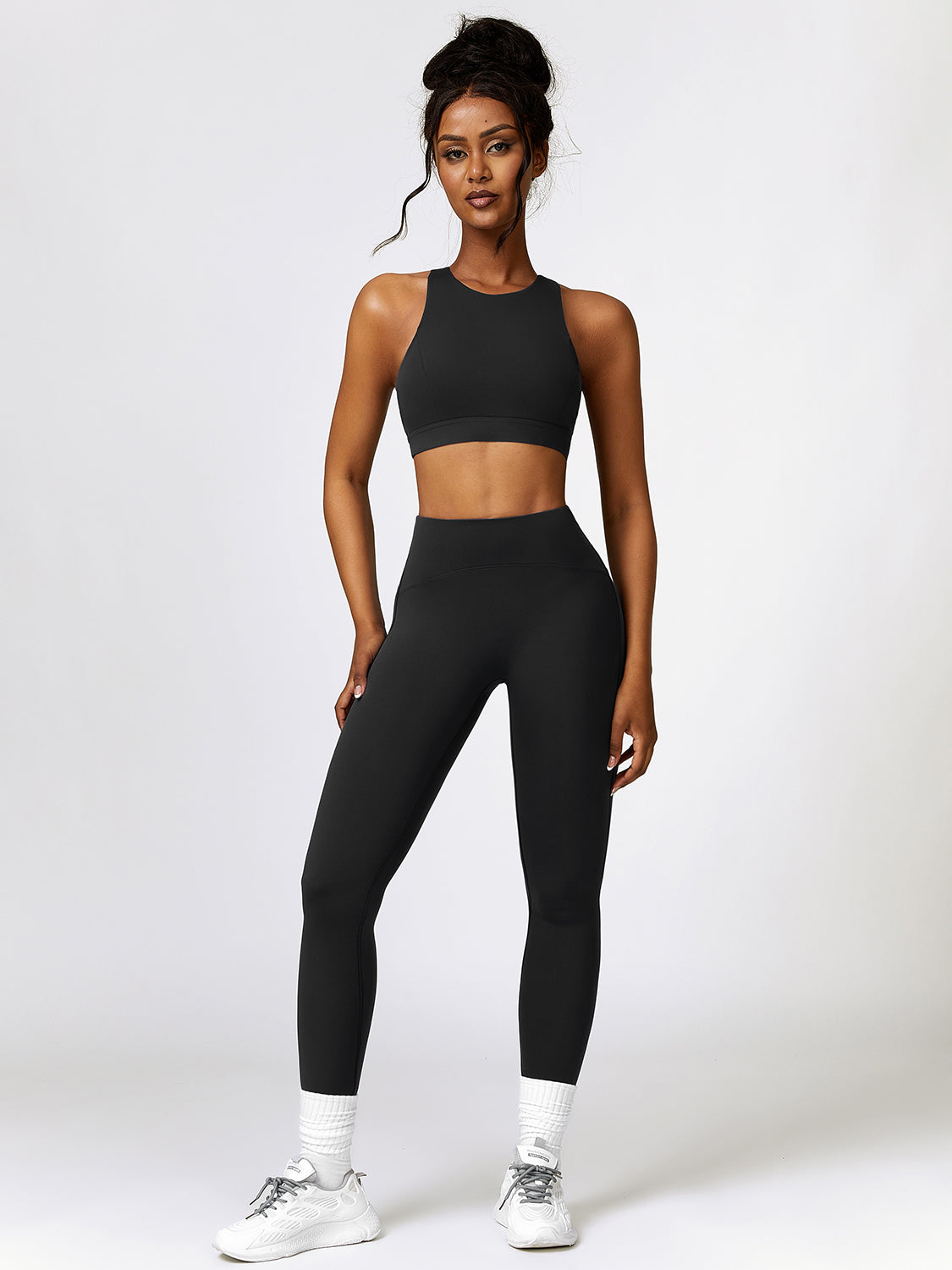 Cutout Cropped Sport Tank and Leggings Set - Tantalize Boutique